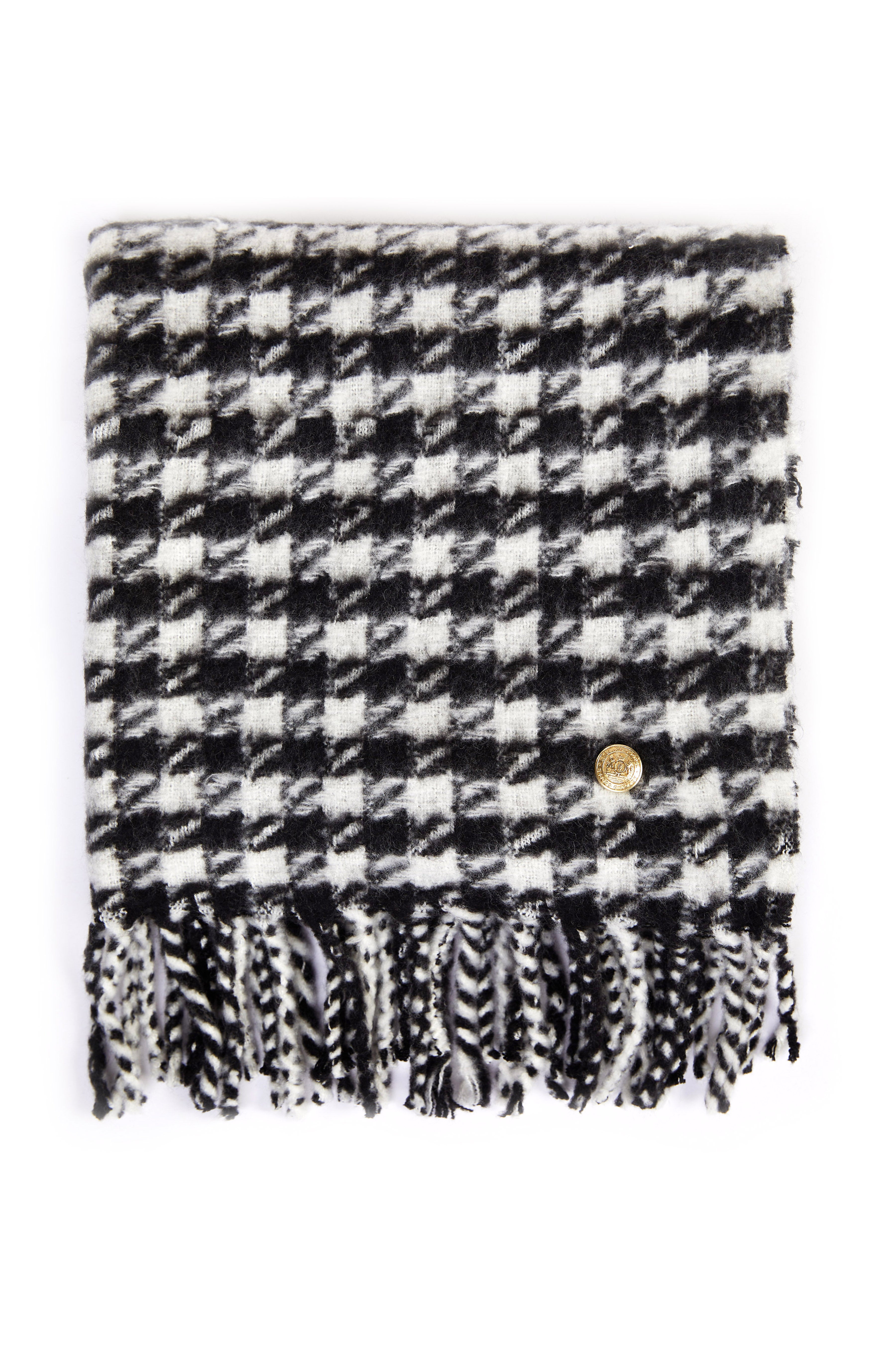 Handwoven Blue-White checks hounds-tooth cotton scarf