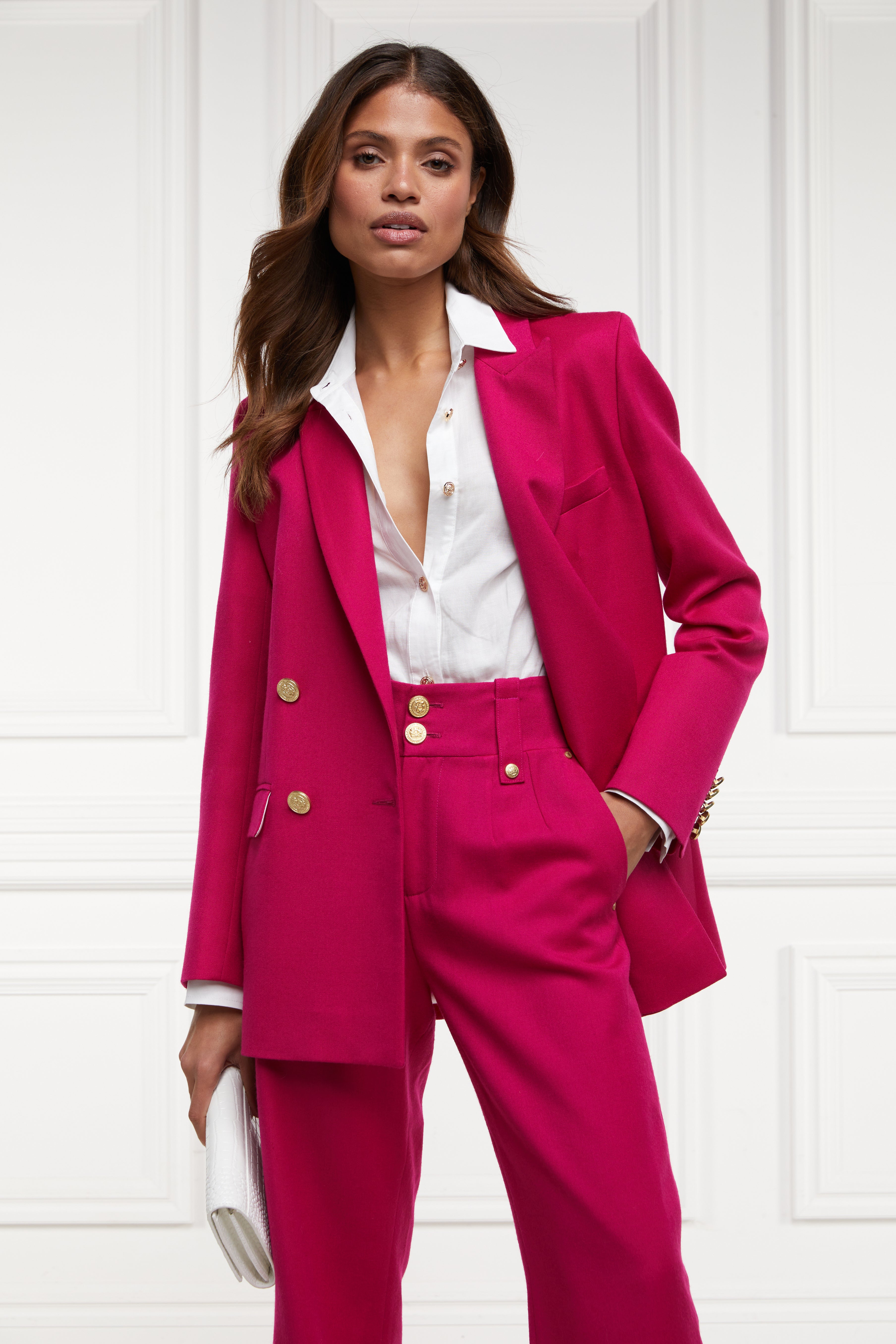 Hot Pink Pantsuit for Women, Pink Double-breasted Pantsuit for Women,  Classic Blazer Trouser Suit Set for Women, Formal Women's Suit 