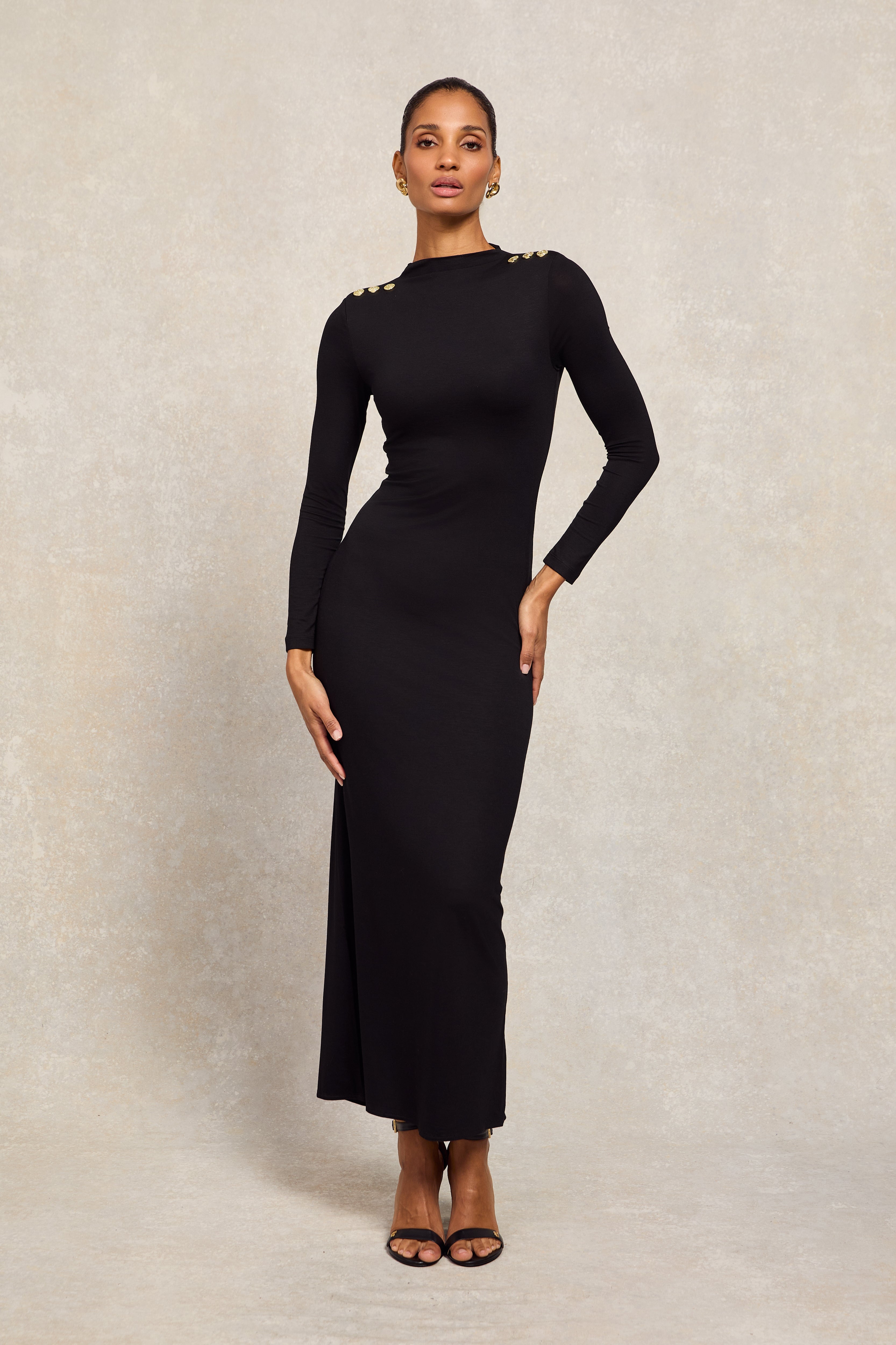 Elegant long sleeve maxi dress best sale