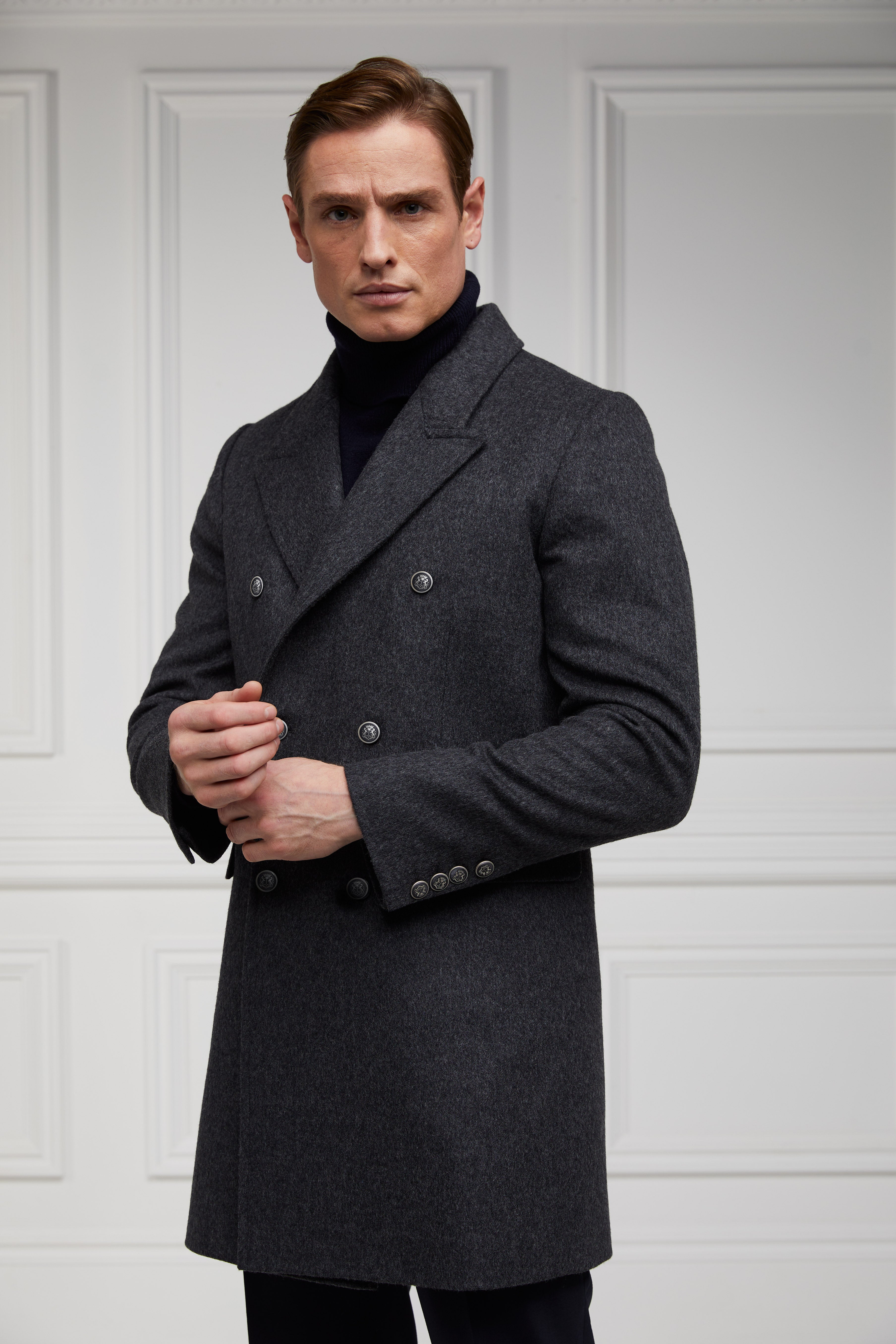 Mens double breasted hot sale coat uk