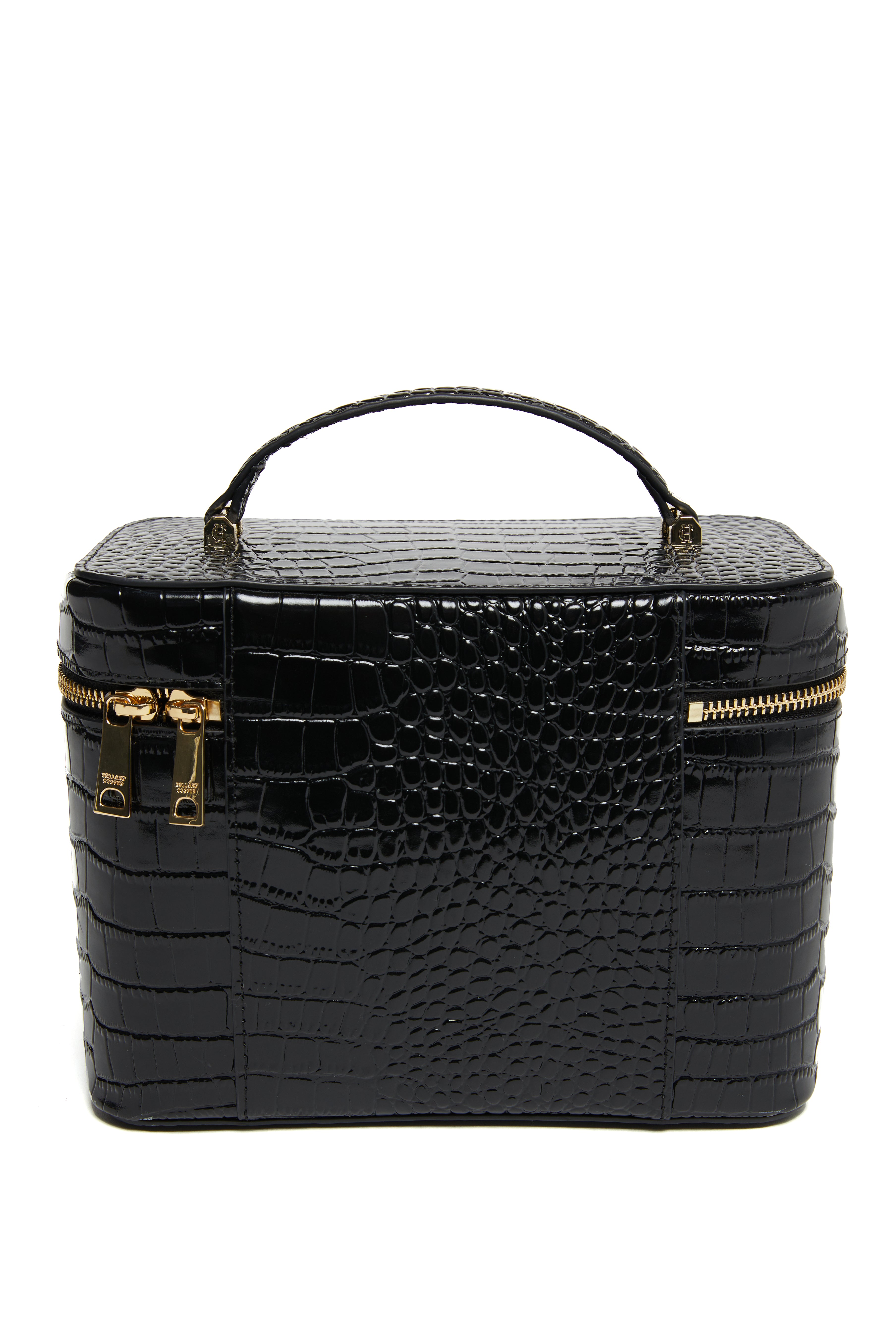 Black croc makeup discount bag