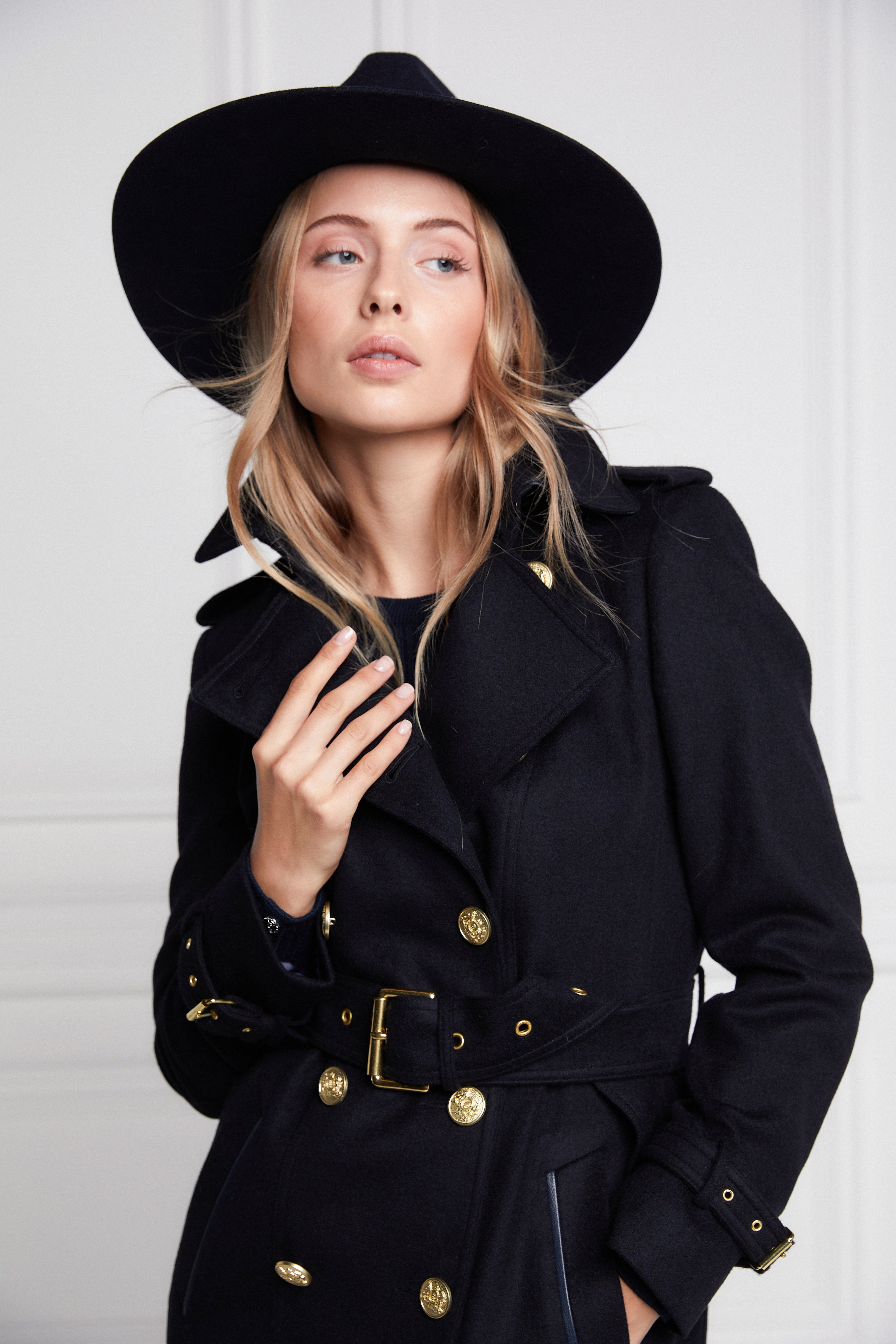 Marlborough Trench Coat (Soft Navy)