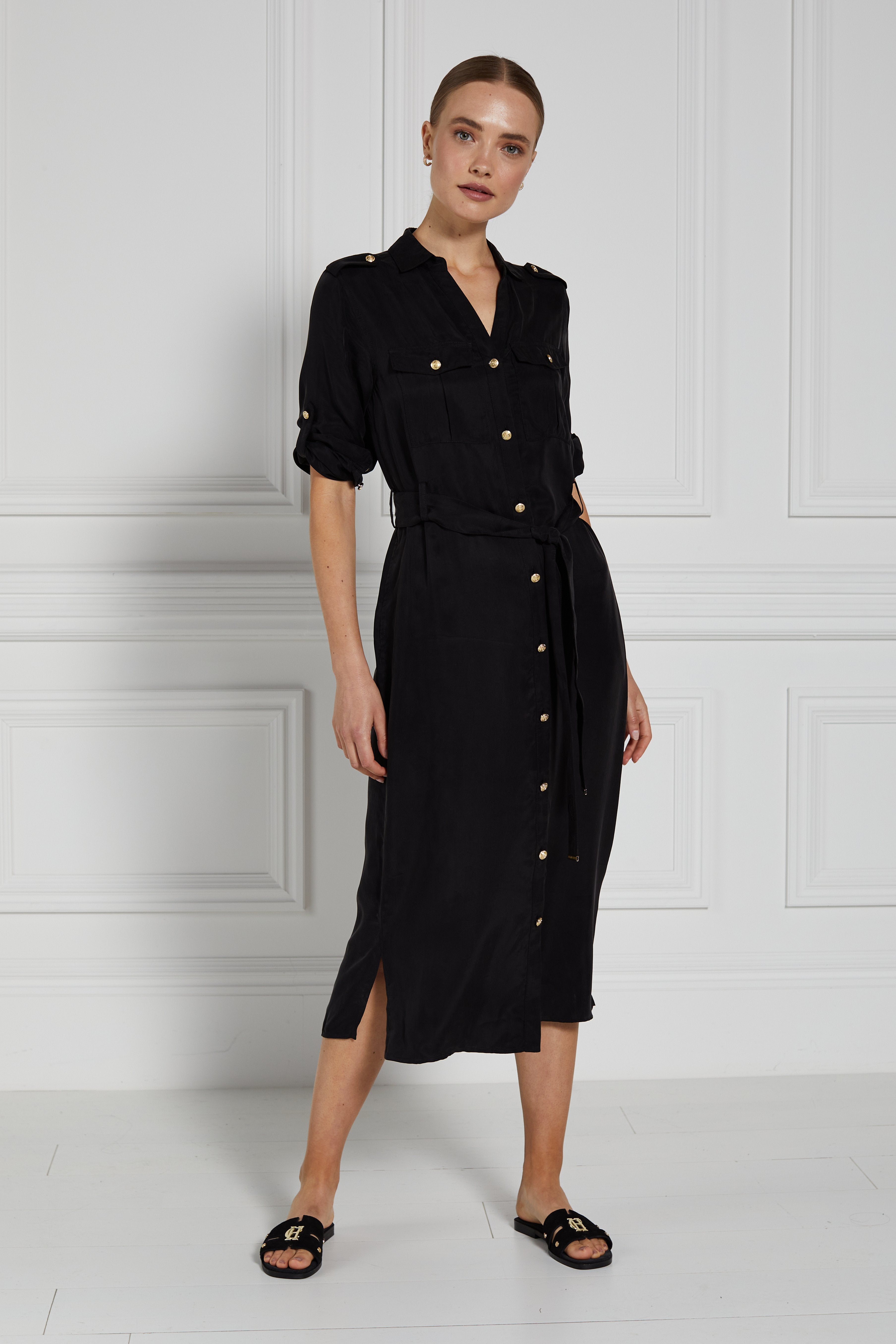 Topshop black hot sale midi dress