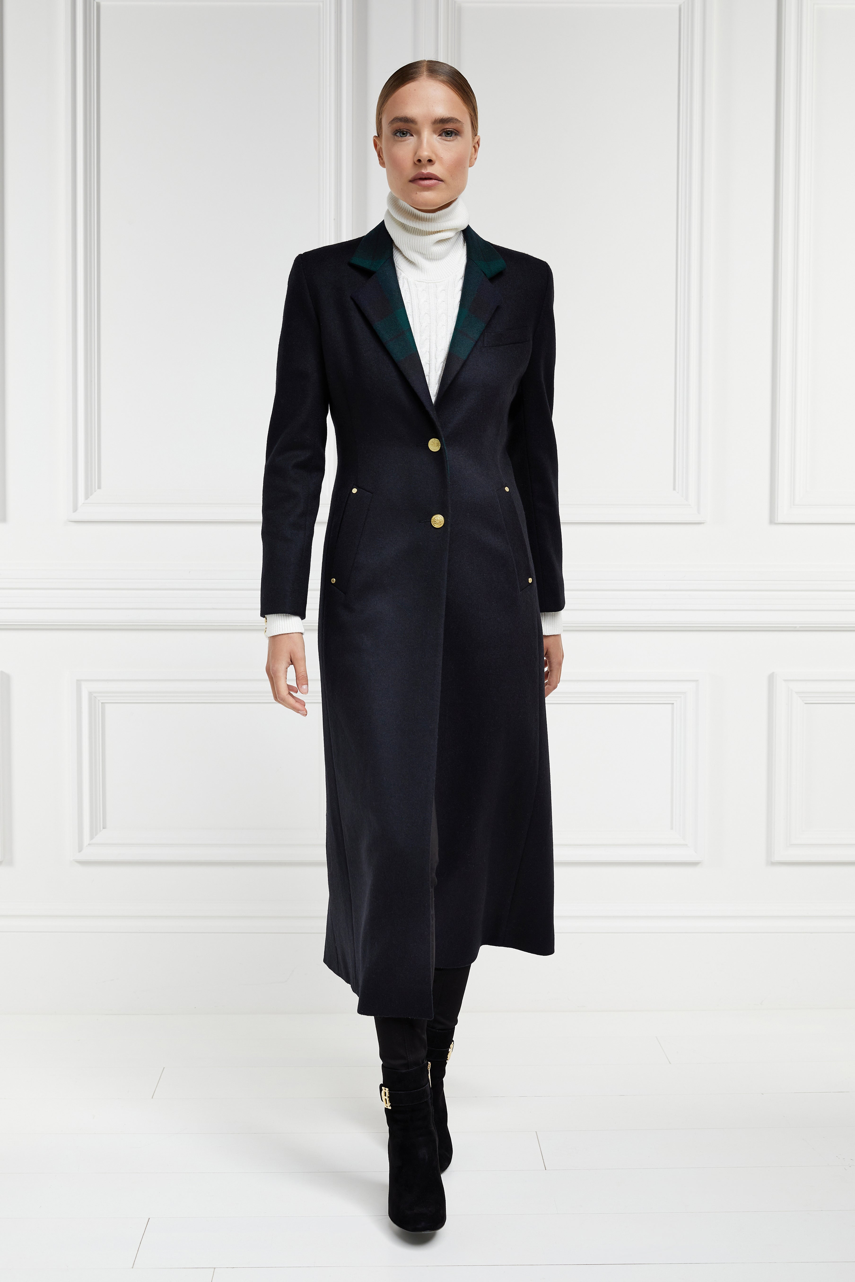 Full Length Regency Coat (Soft Navy Blackwatch) – Holland Cooper ®