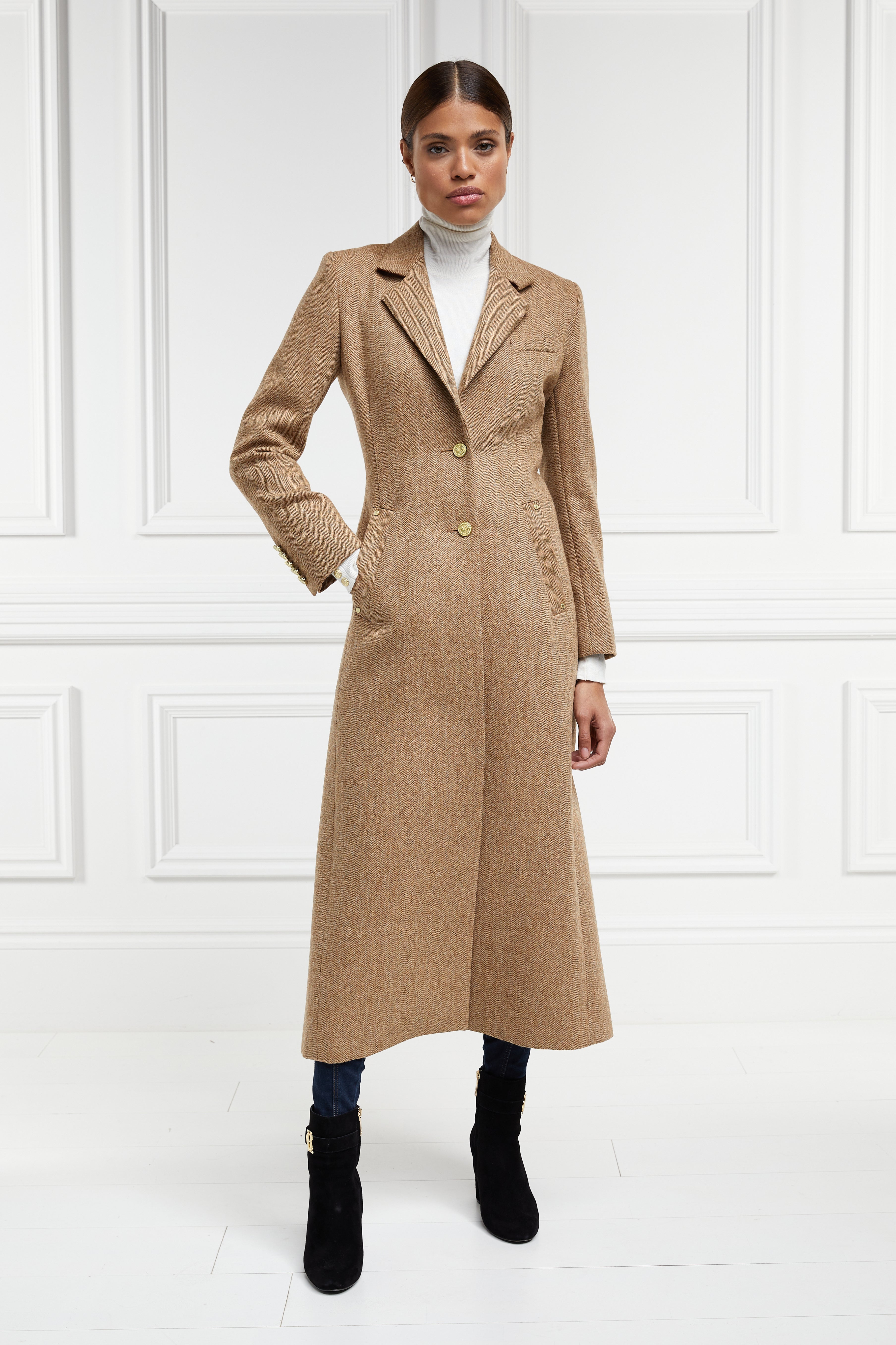 Knee length 2025 tweed coat