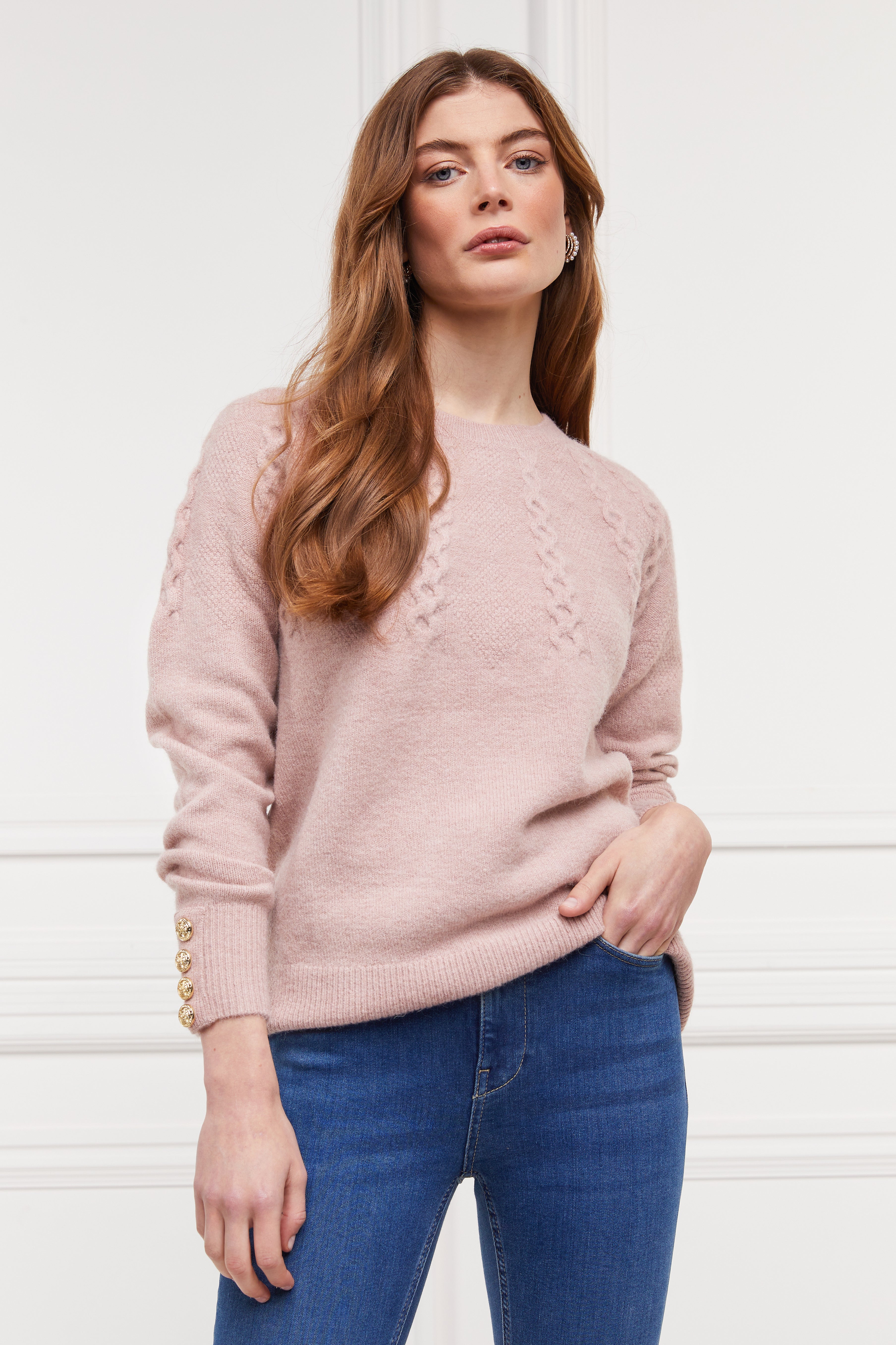 Astoria Half Cable Knit (Blush Pink) – Holland Cooper ®