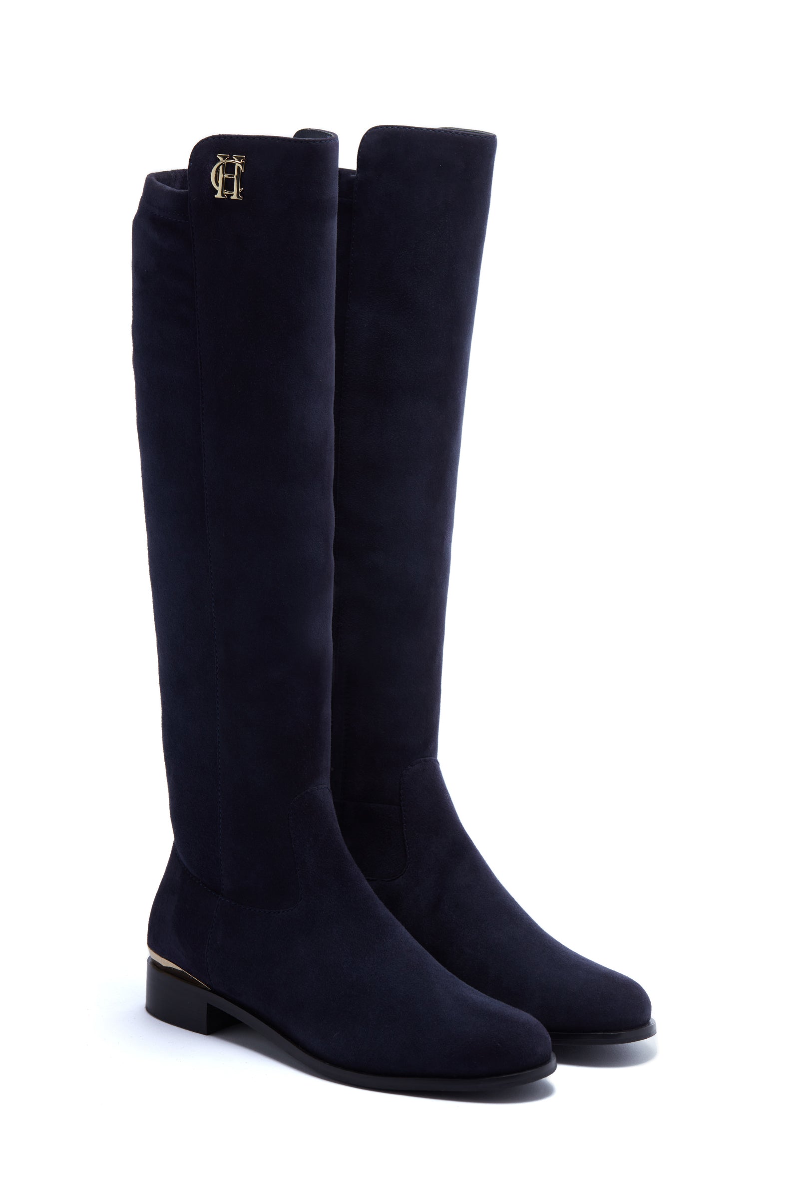 Navy blue high store boots