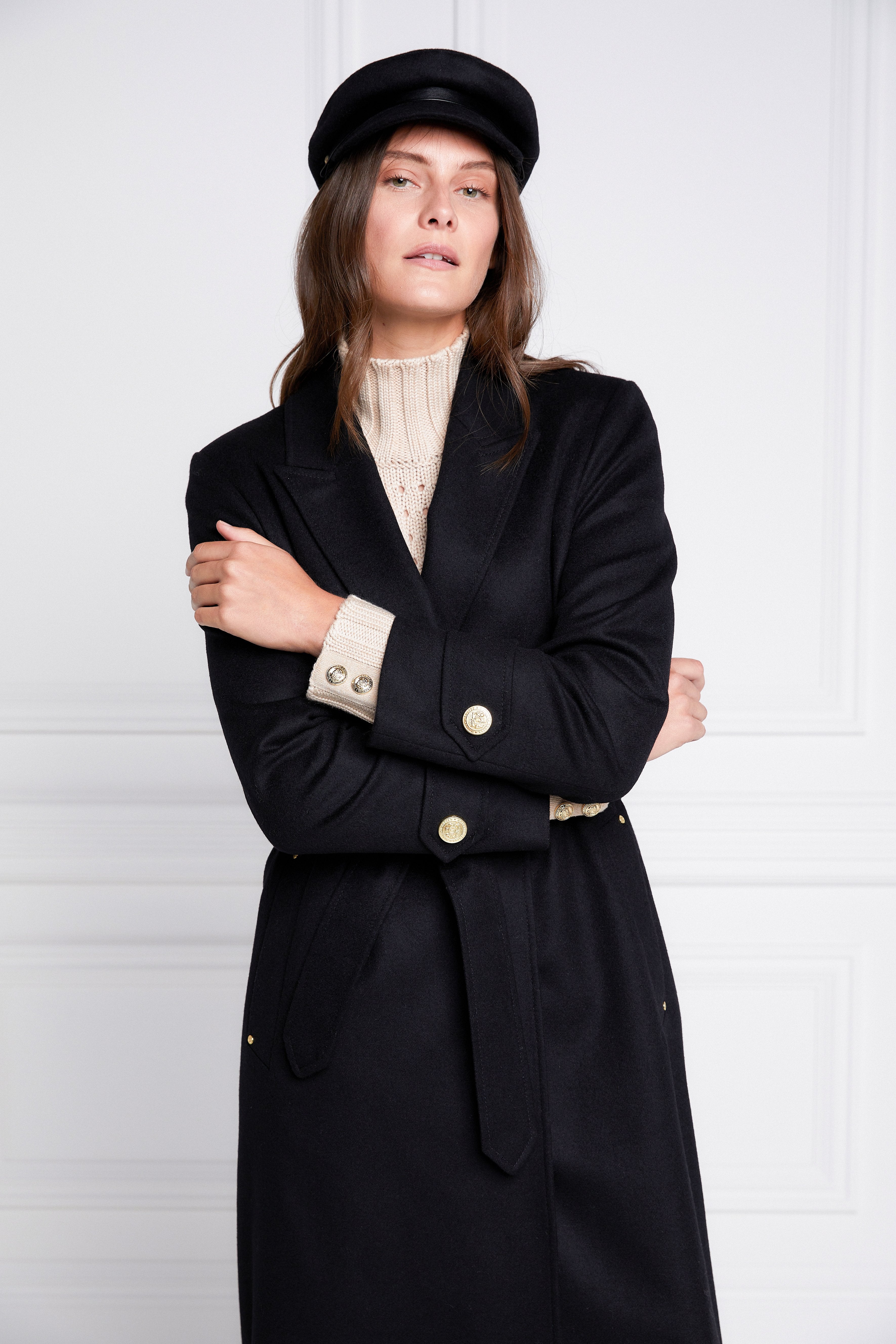 Black womens wrap on sale coat