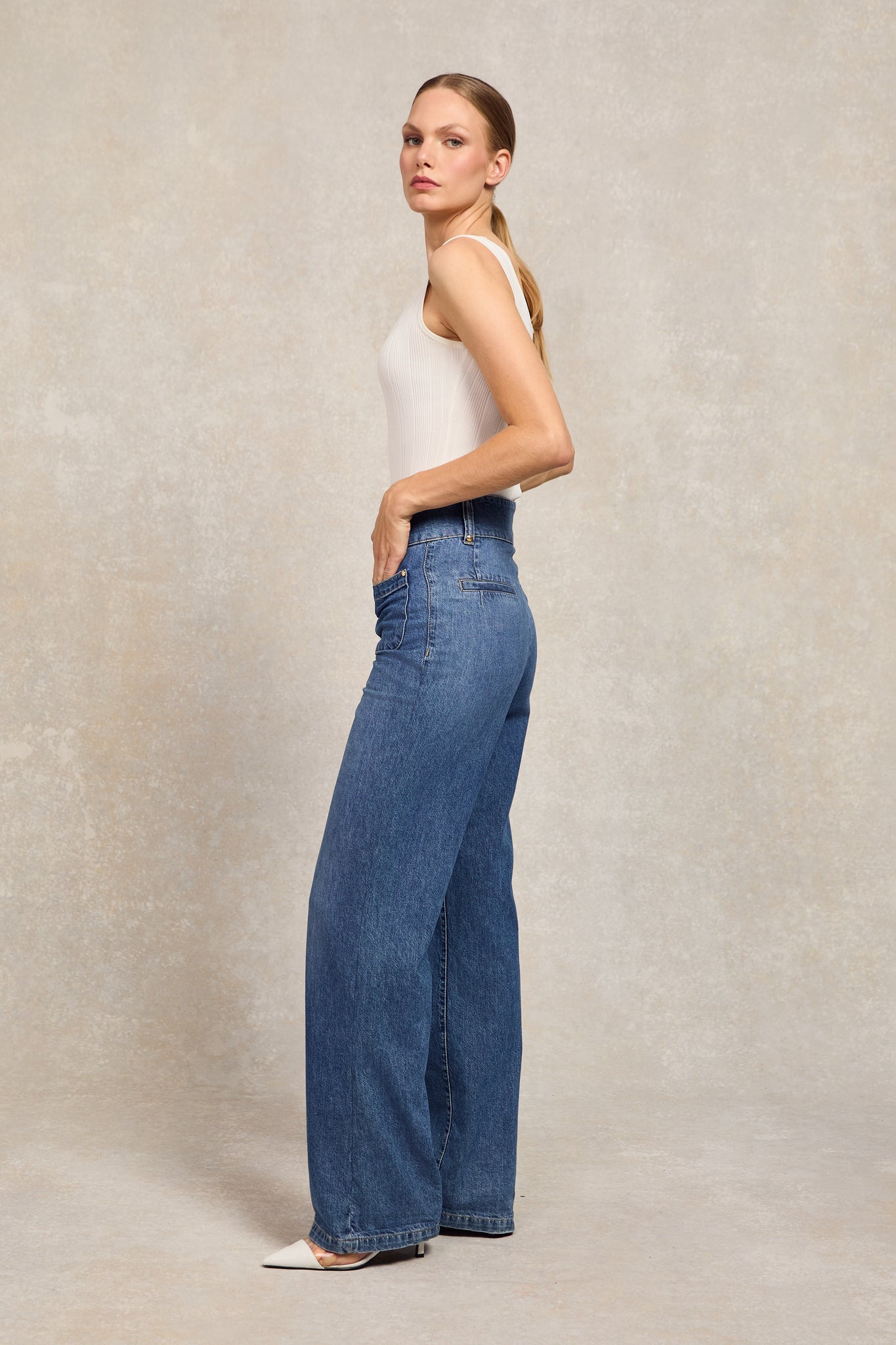 Tiffany Wide Leg Jean (Denim)