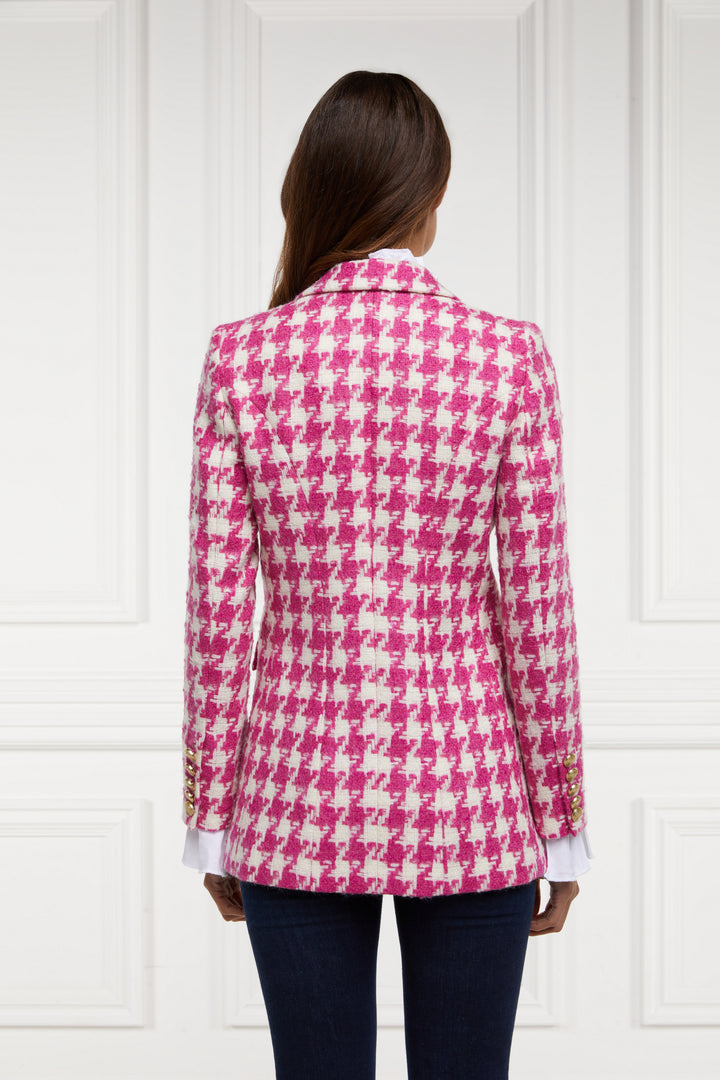 Double Breasted Blazer (Hot Pink Large Scale Houndstooth) – Holland ...