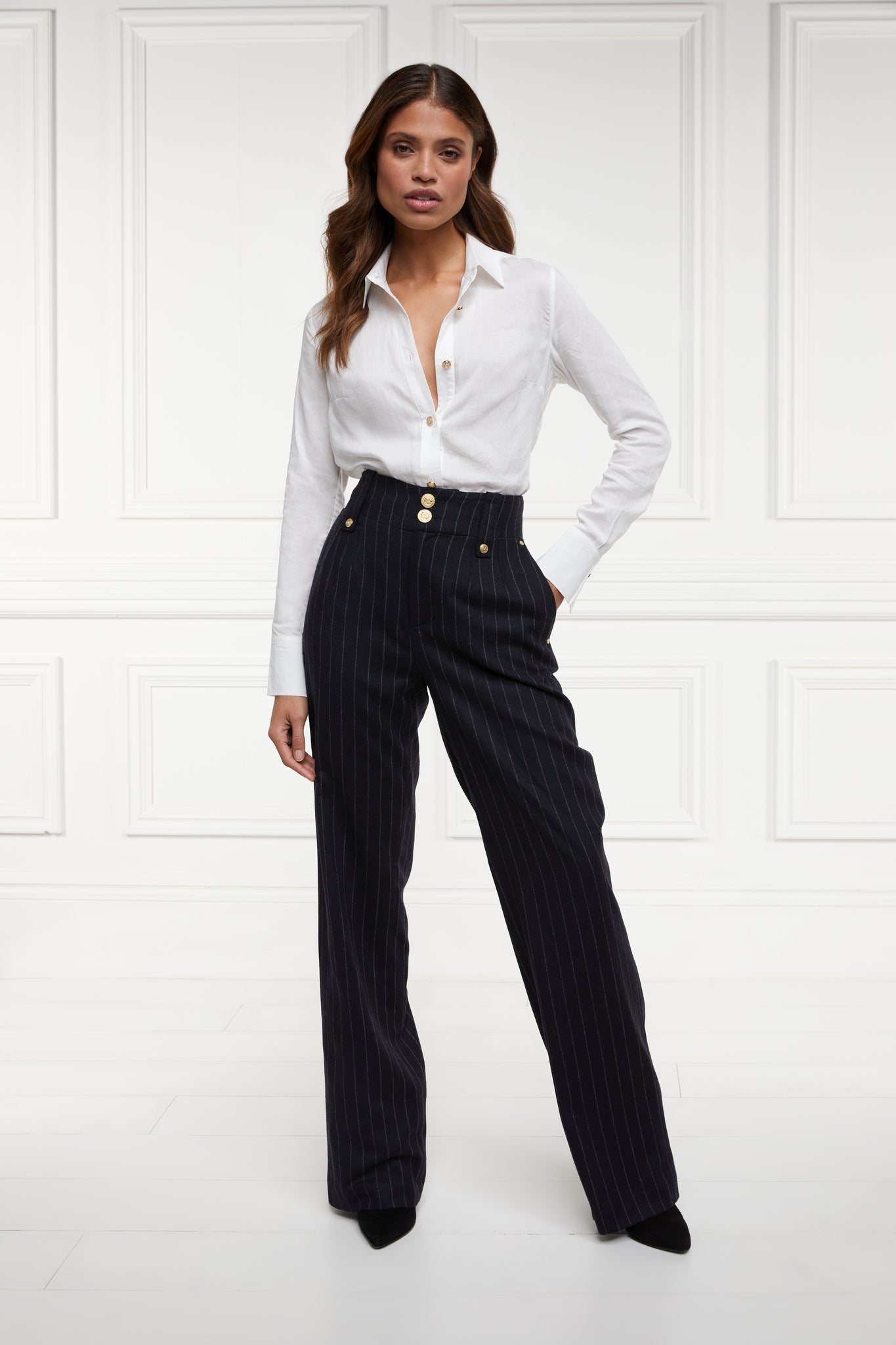 Womens Formal Pants Ribbed High Waisted Suit Pants Business Casual Straight  Leg Slim Fitted Solid Color Trousers - Walmart.com