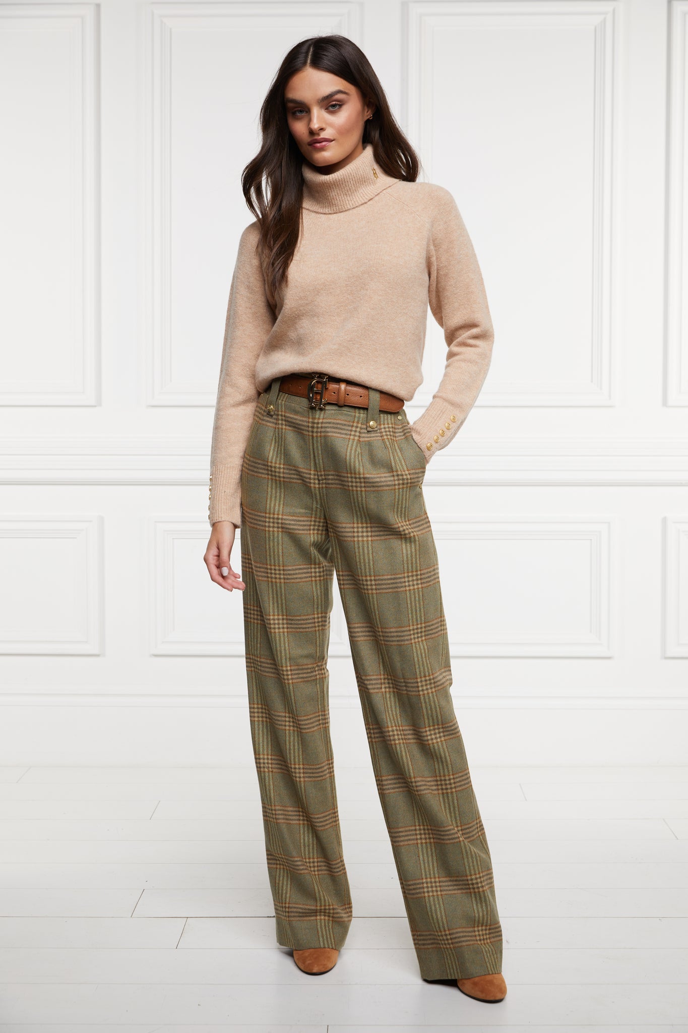 Summerhill Striped Trousers - Natural/Navy