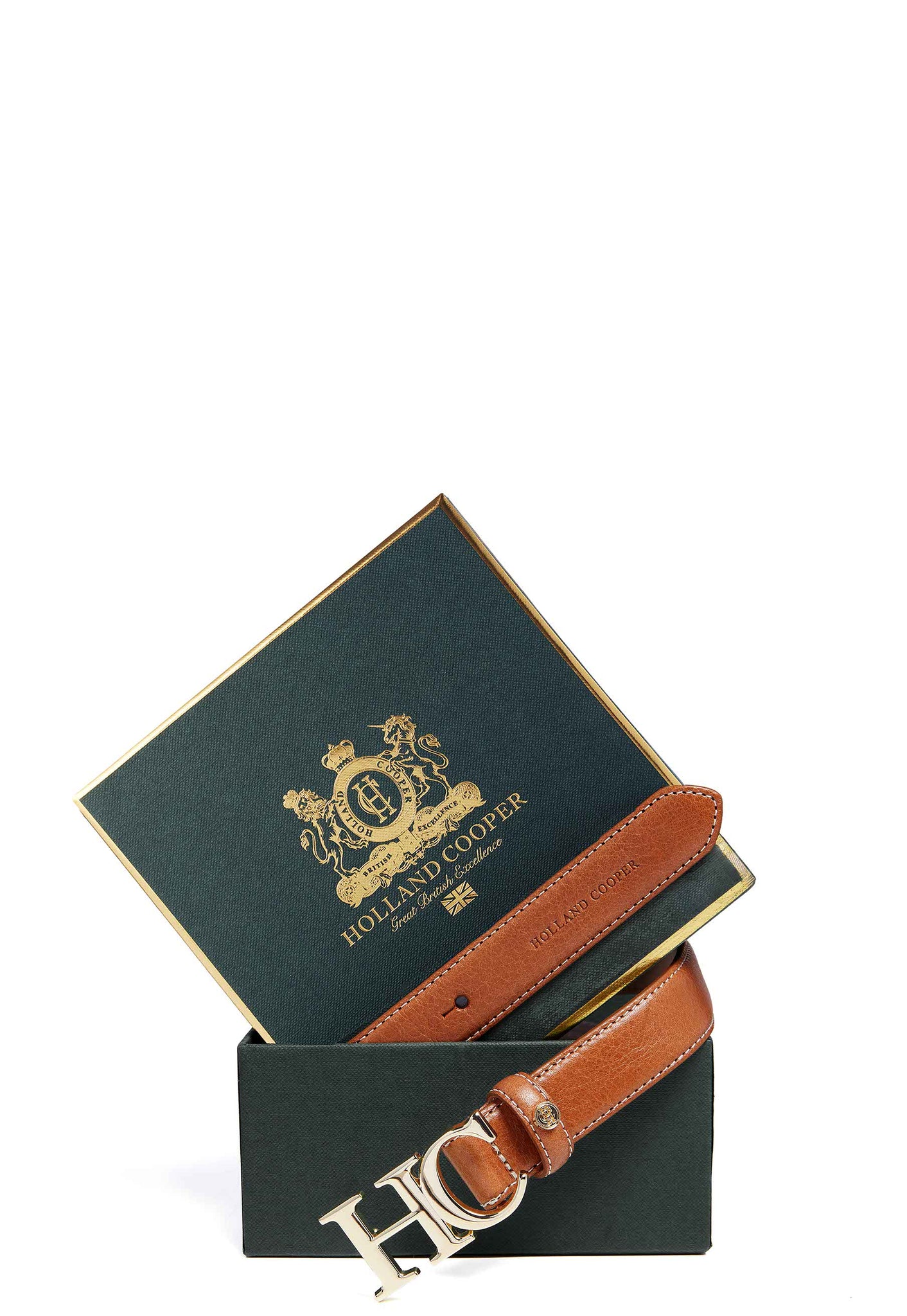 Atelier Slim Logo Belt (Tan Contrast)