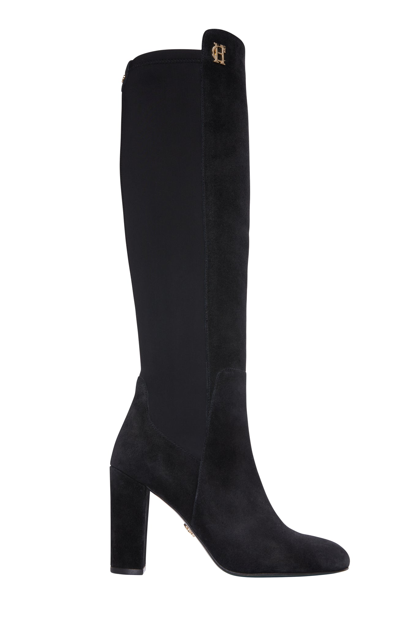 Albany Heeled Boot Black Suede Holland Cooper