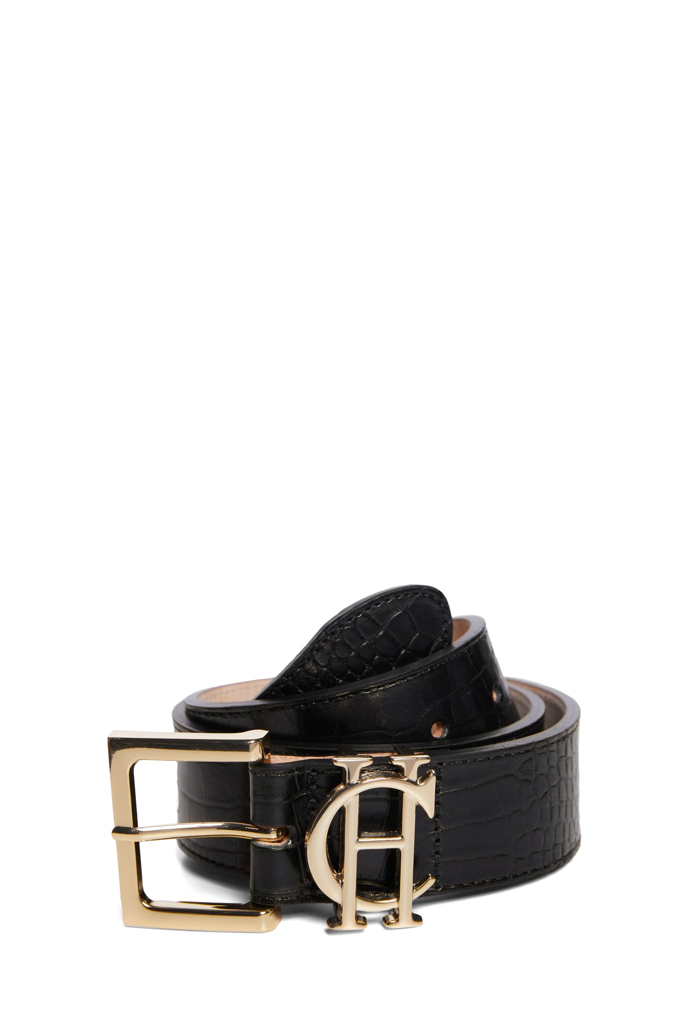 HC Classic Logo Belt (Black Croc)