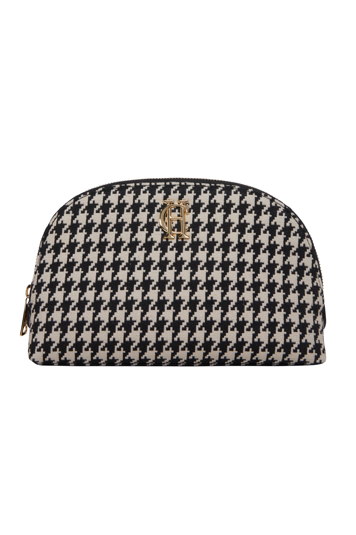 Chelsea Makeup Bag (Ecru Houndstooth)