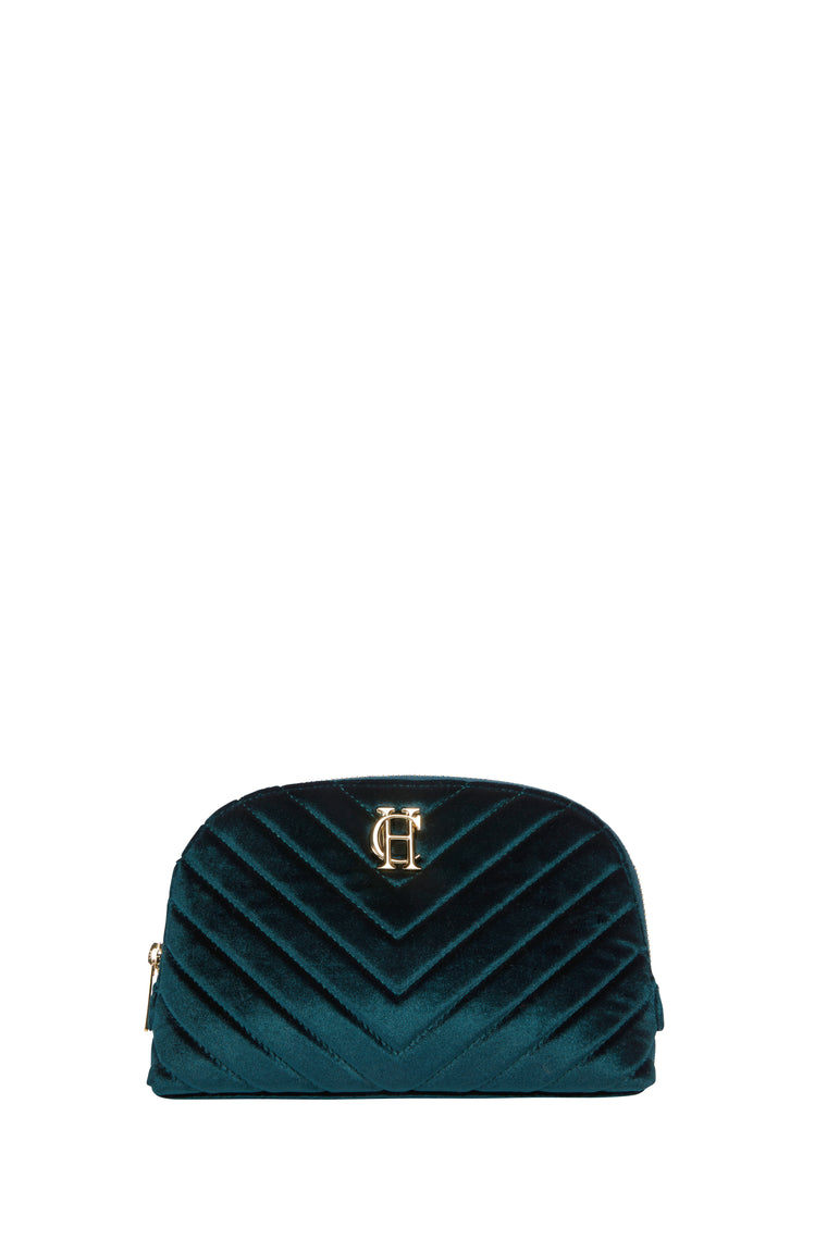 Chelsea Makeup Bag (Emerald Velvet)