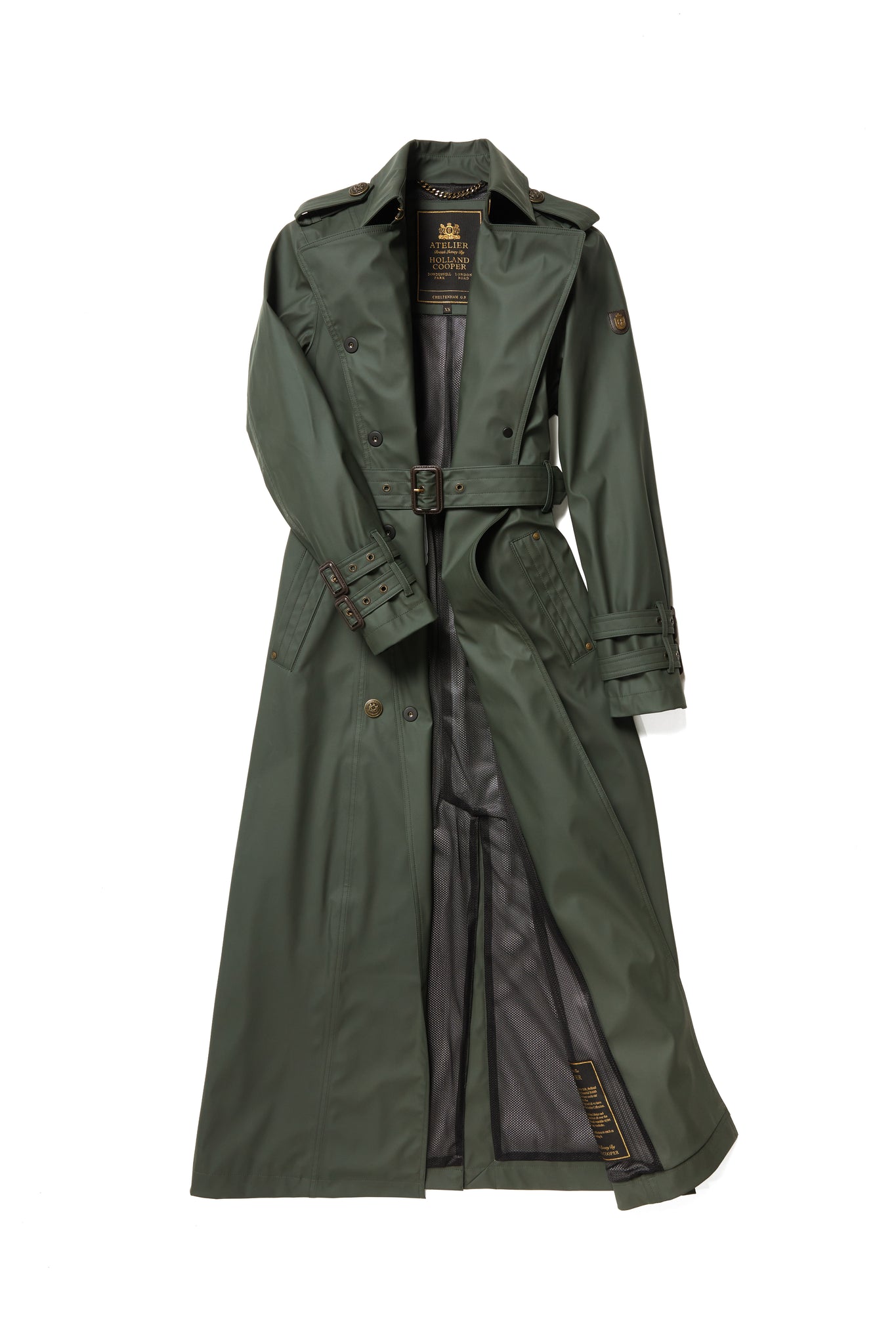 Full Length Kendal Waterproof Trench Coat (Evergreen)