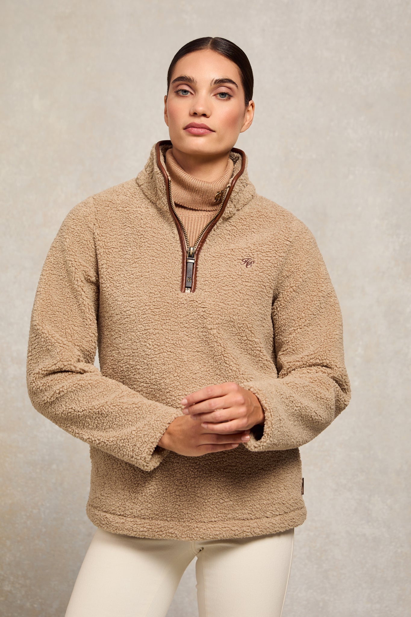 Country Fleece Quarter Zip (Natural Borg)