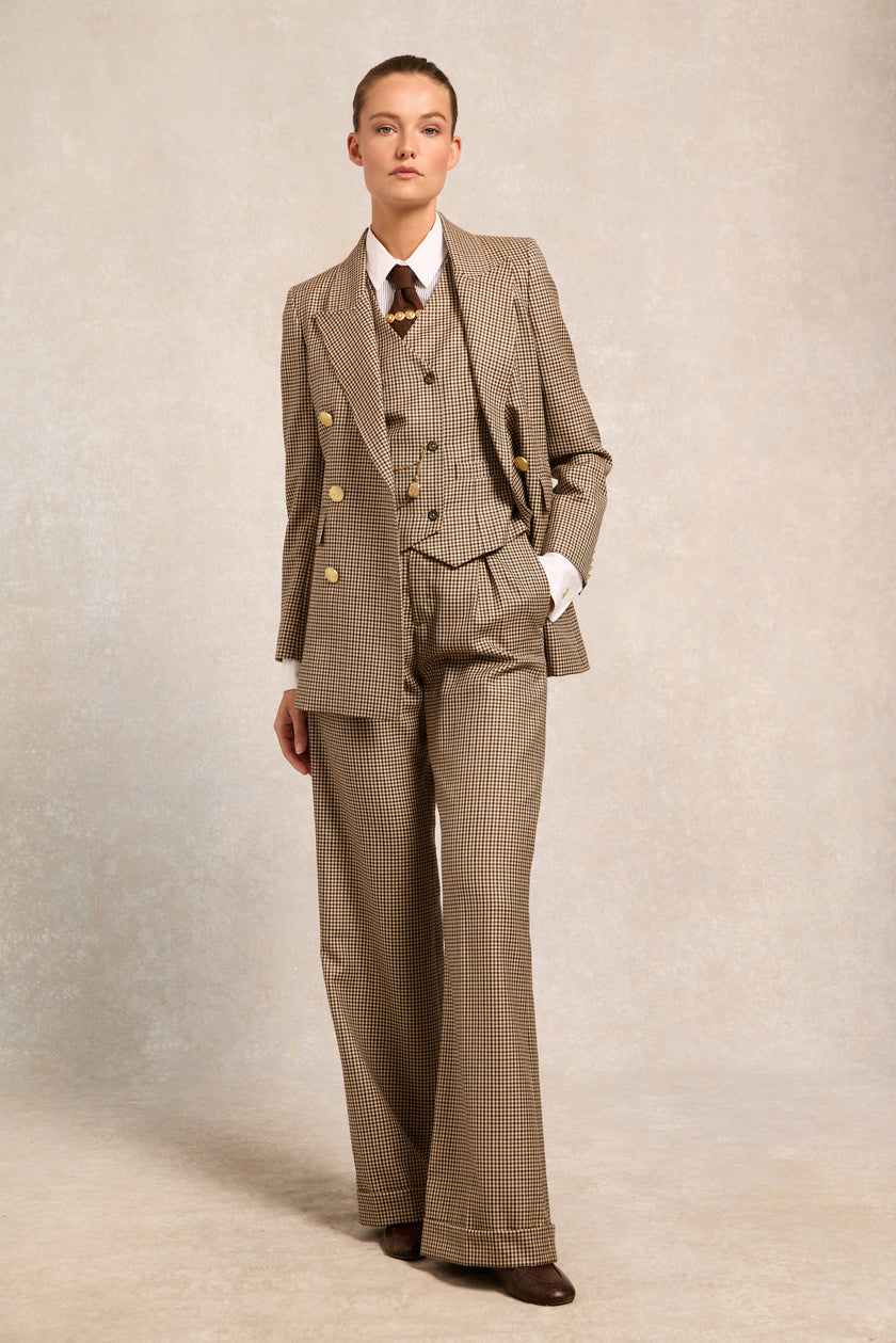 High Waisted Wide Leg Trouser (Westminster Tweed)