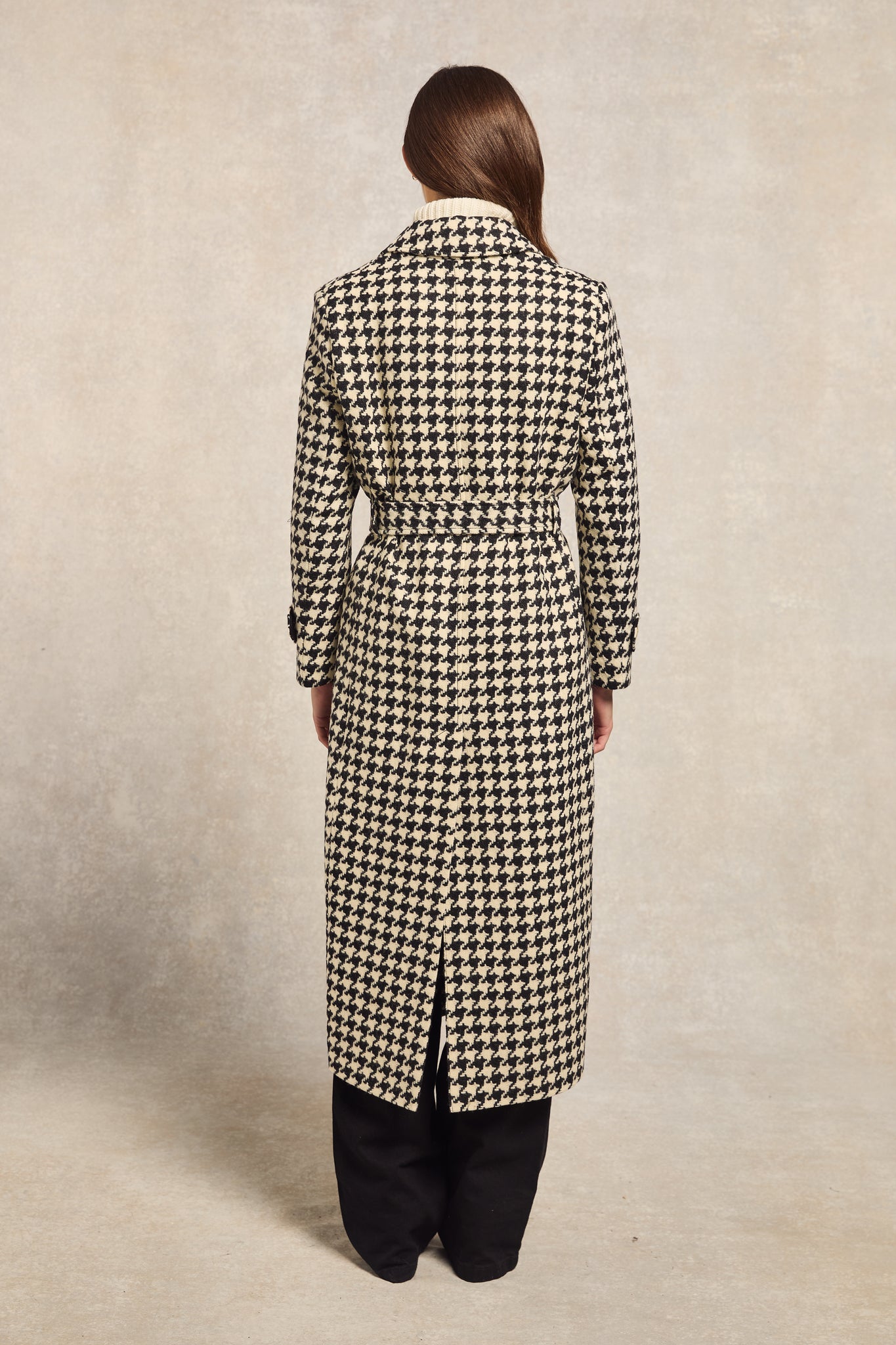 Houndstooth wrap coat hotsell