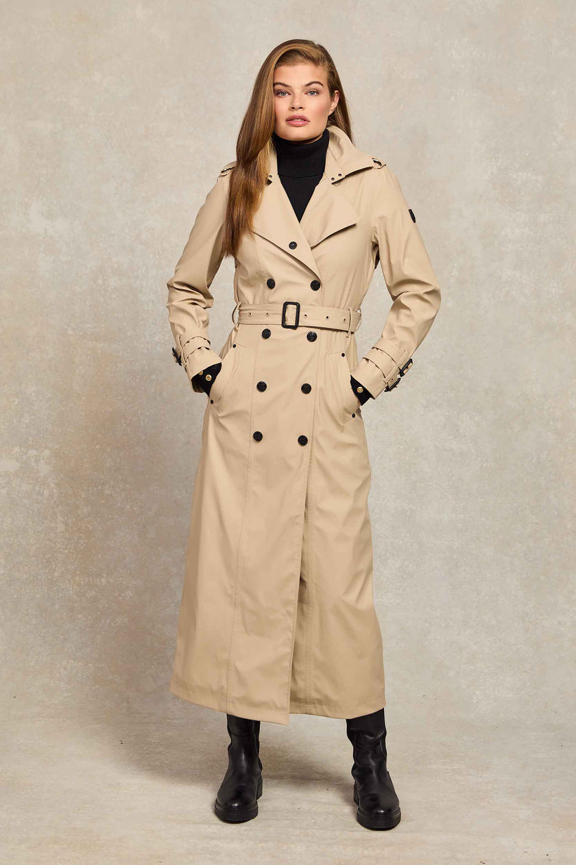 Full Length Kendal Waterproof Trench Coat (Stone)