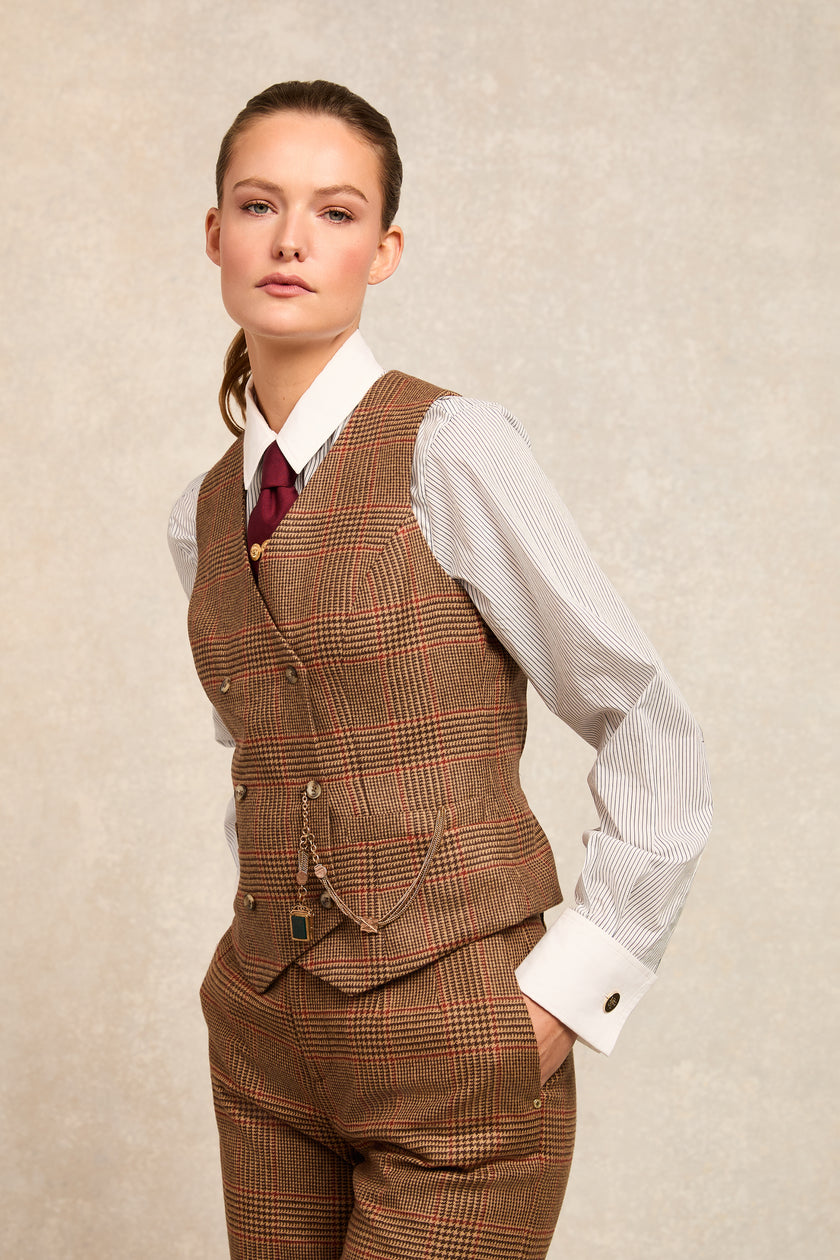 Kensington Waistcoat (Clarence Check Merlot)