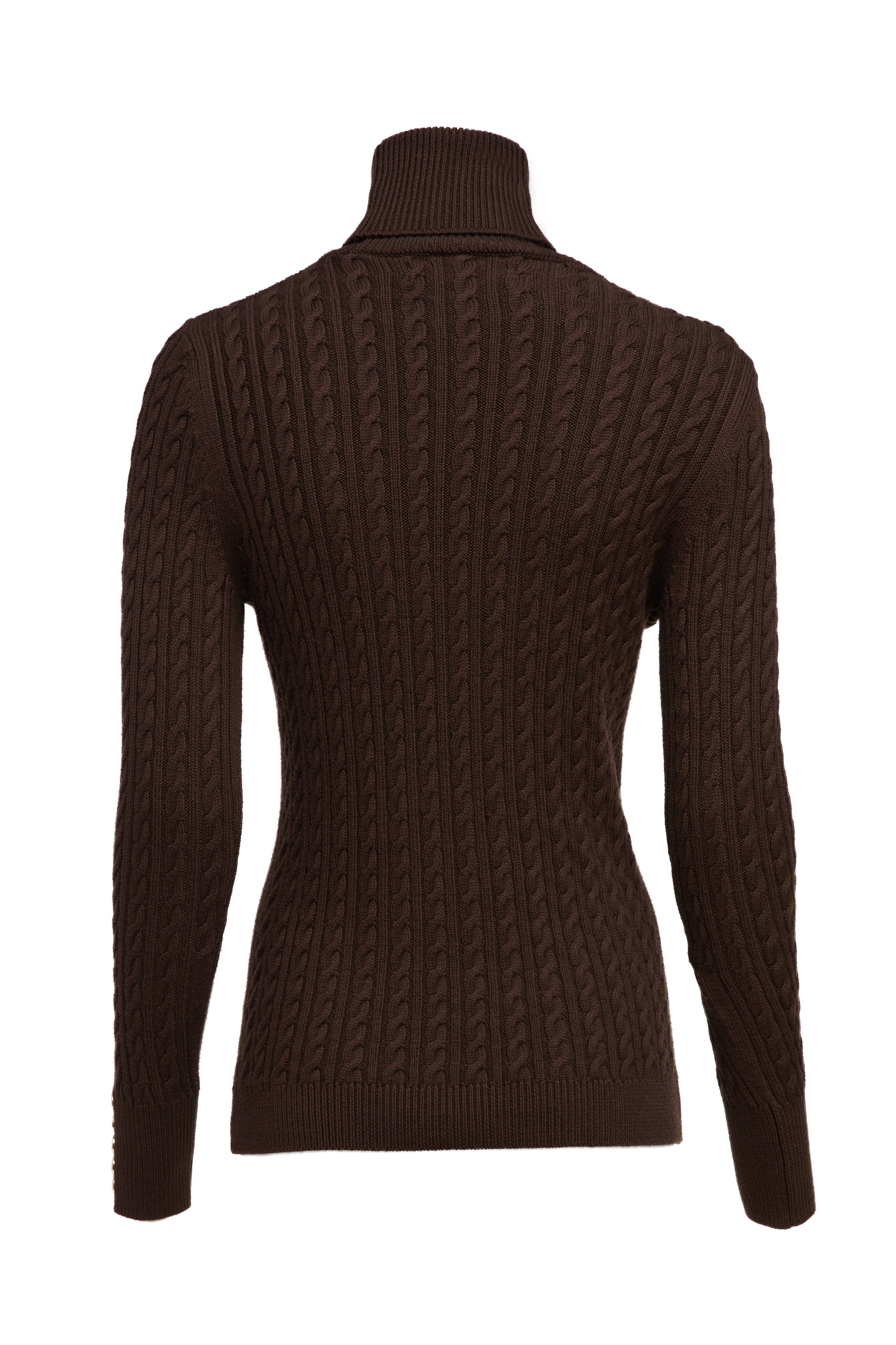 Seattle Roll Neck Cable Knit Chocolate Holland Cooper 8933