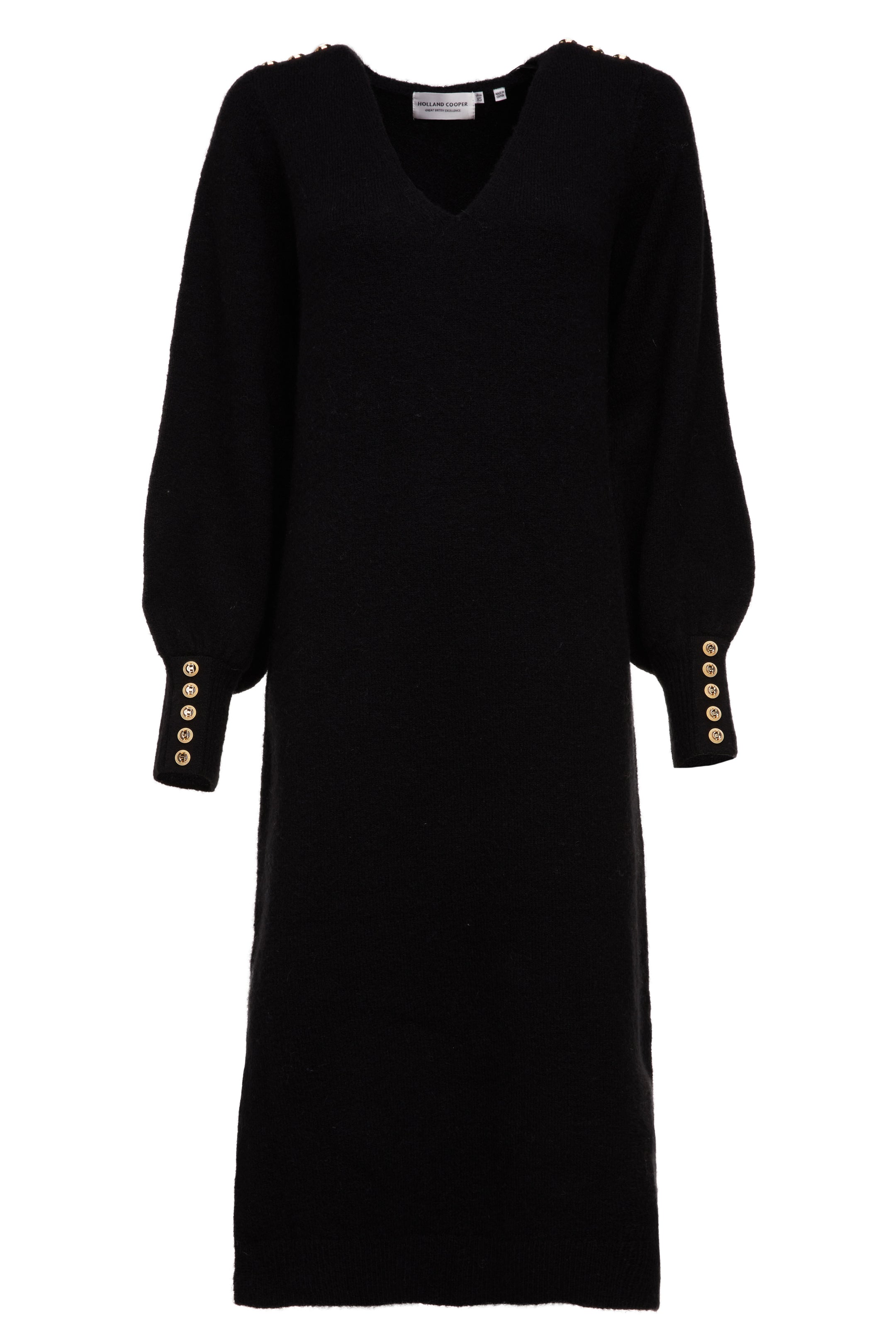 Berkeley V-Neck Dress (Black) – Holland Cooper