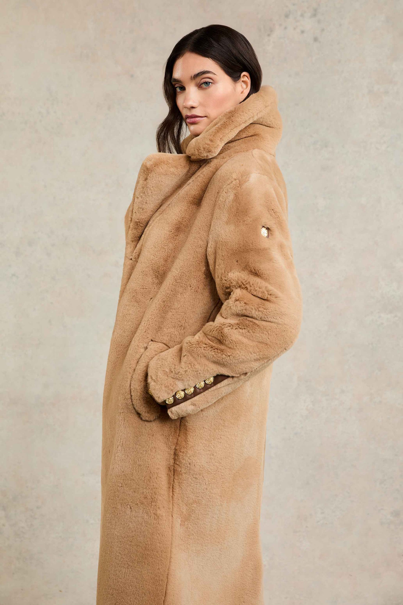 Maxi soft faux fur coat best sale