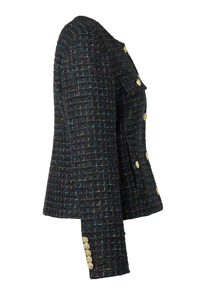 Chelsea Jacket (Black Rainbow Sparkle Tweed)