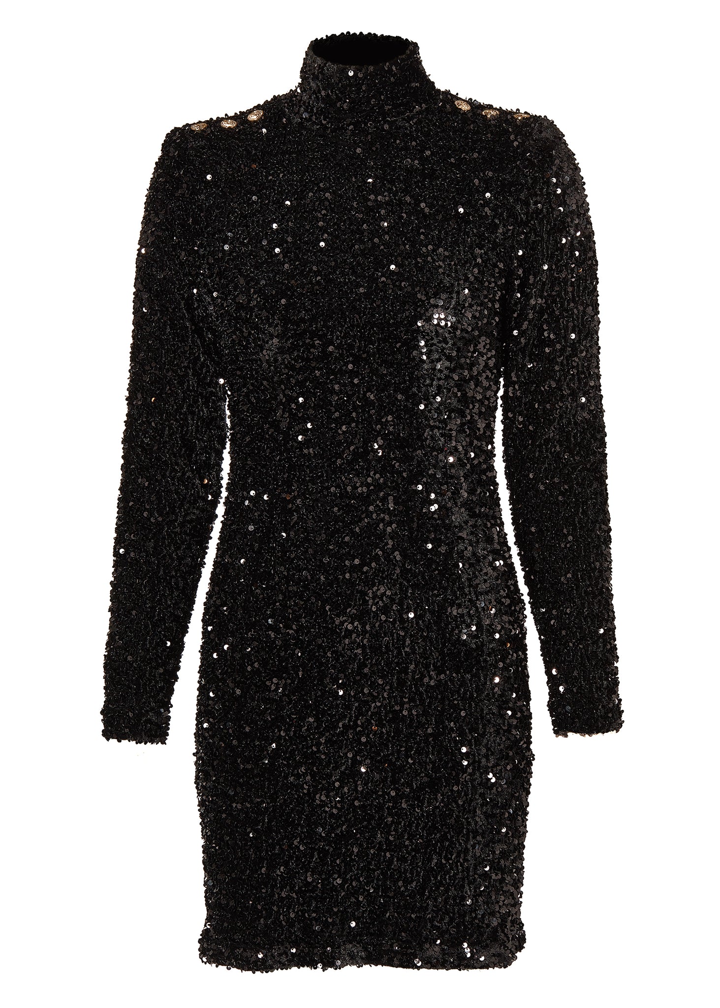 Cara Sequin Mini Dress (Black Sequin)