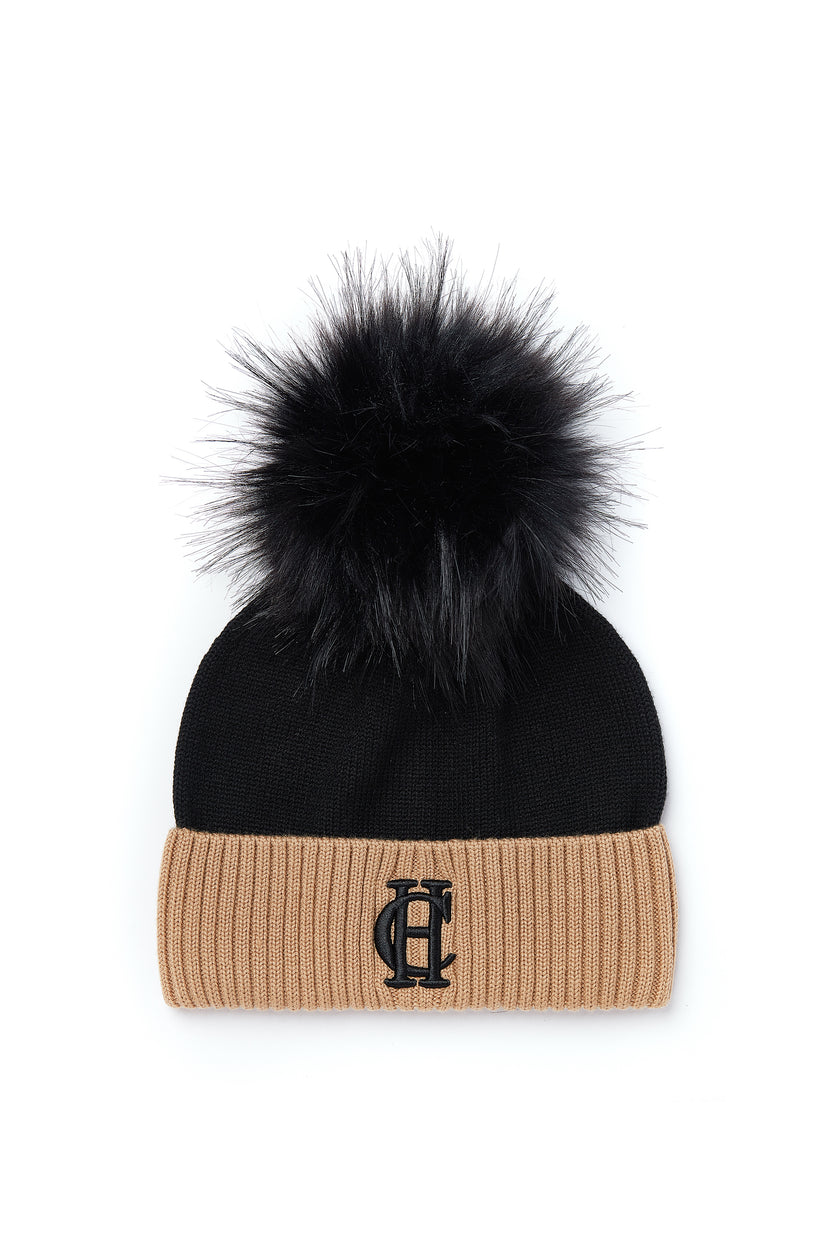 Chelsea Merino Bobble Hat (Black)