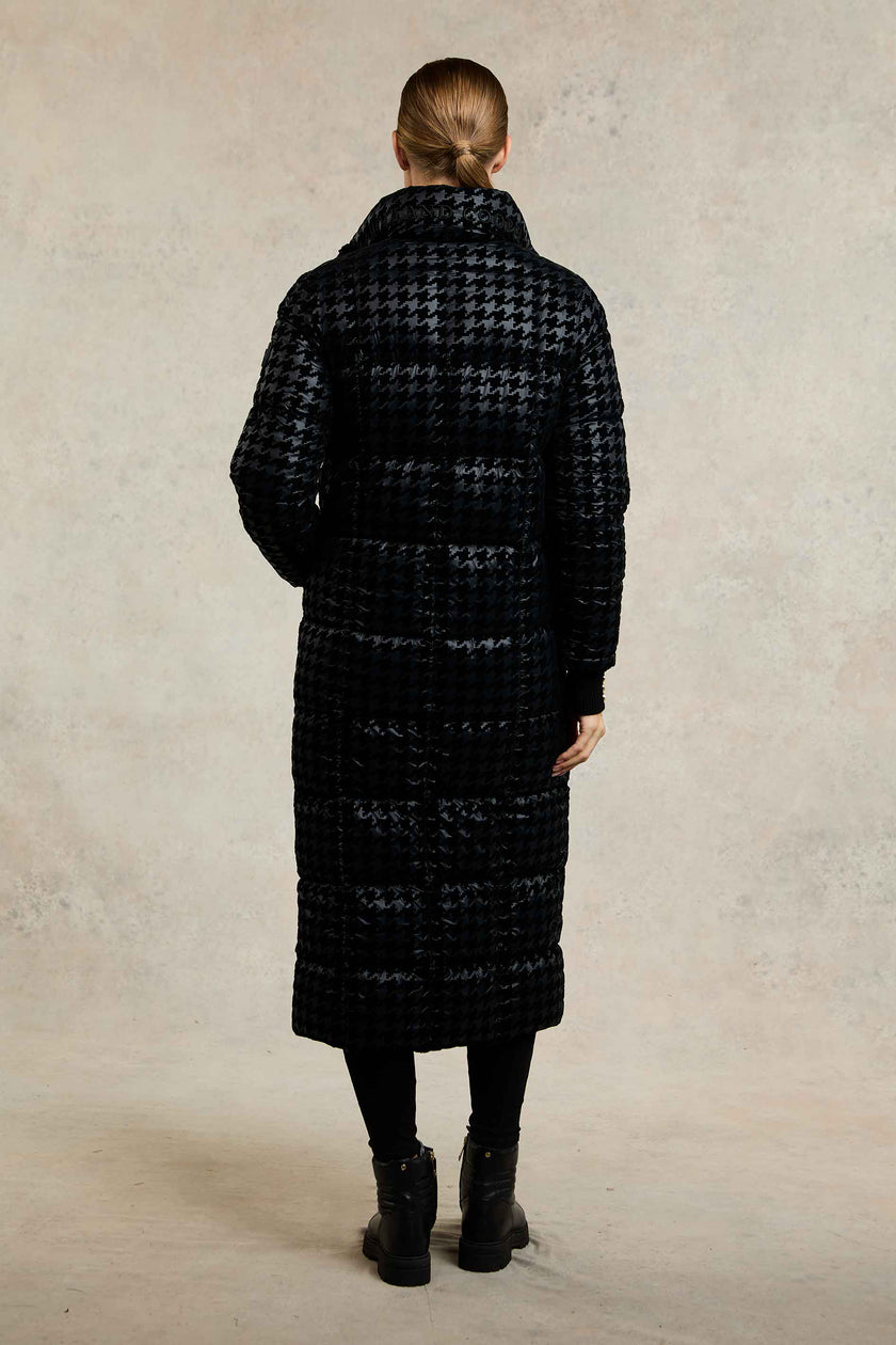 Crawford Longline Coat (Mono Houndstooth)