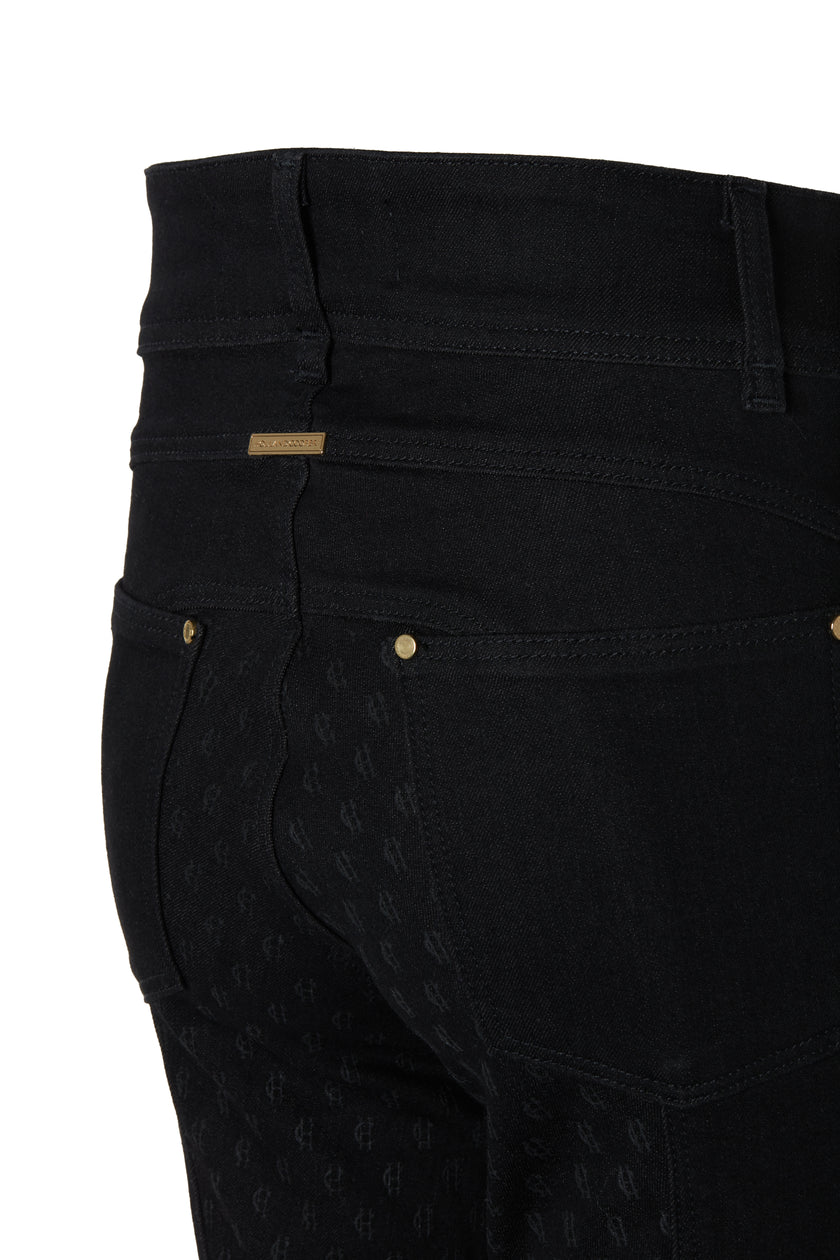 Denim Thermal Full Grip Breeches (Black)