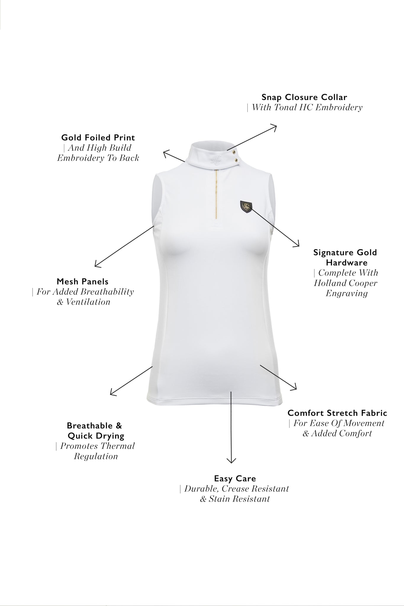 Elite Sleeveless Base Layer (White)