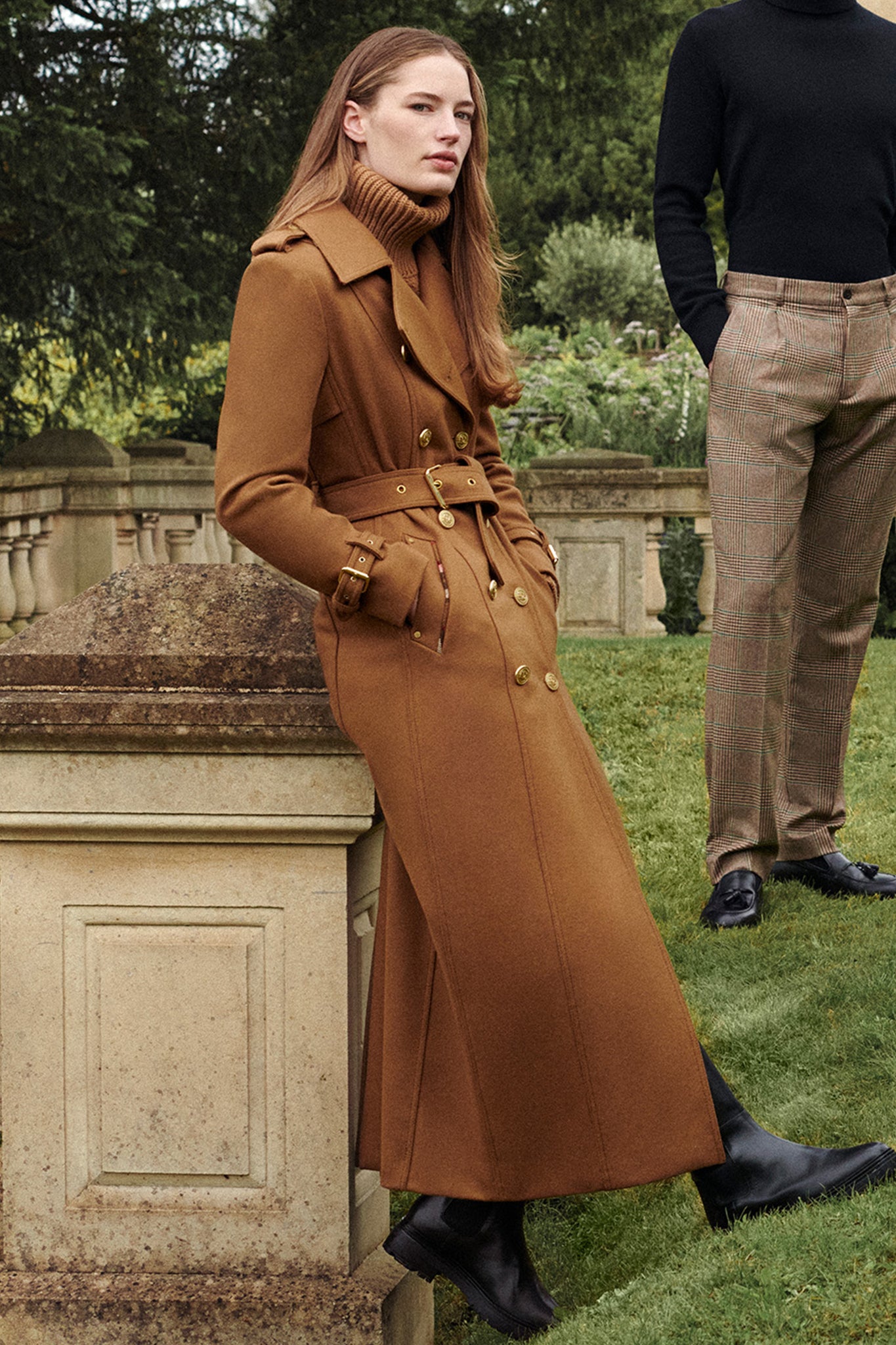 Full Length Chelsea Trench Coat Dark Camel