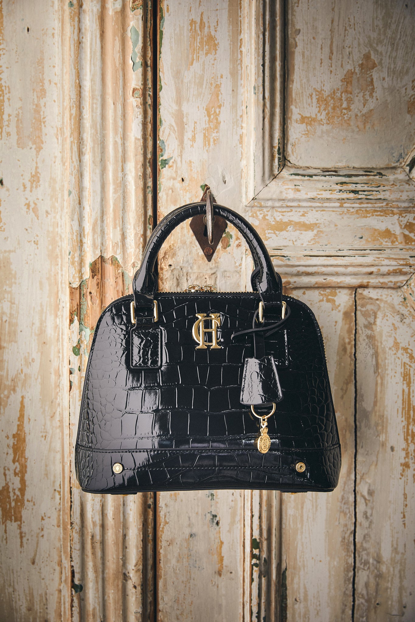 Grovesnor Tote Bag Black Croc