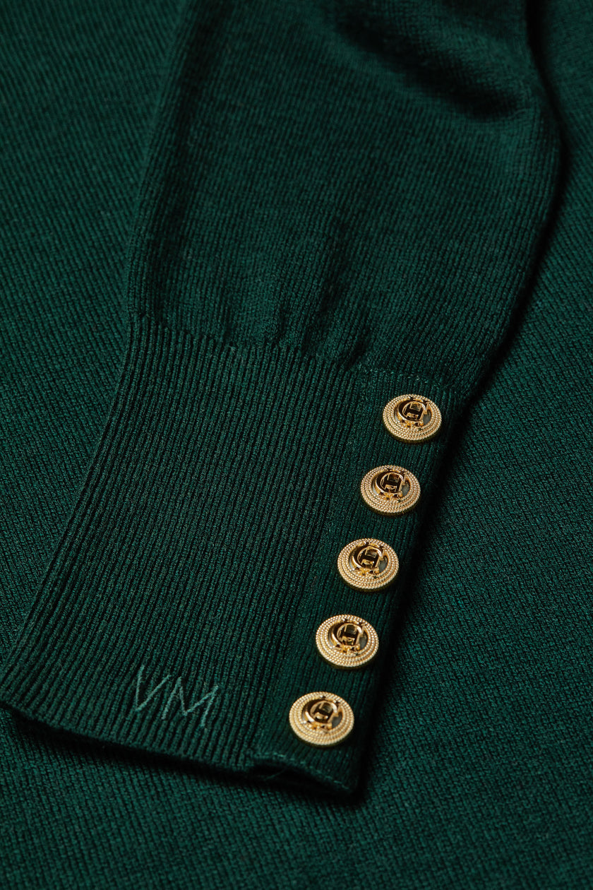 Victoria Cashmere Roll Neck (Emerald)