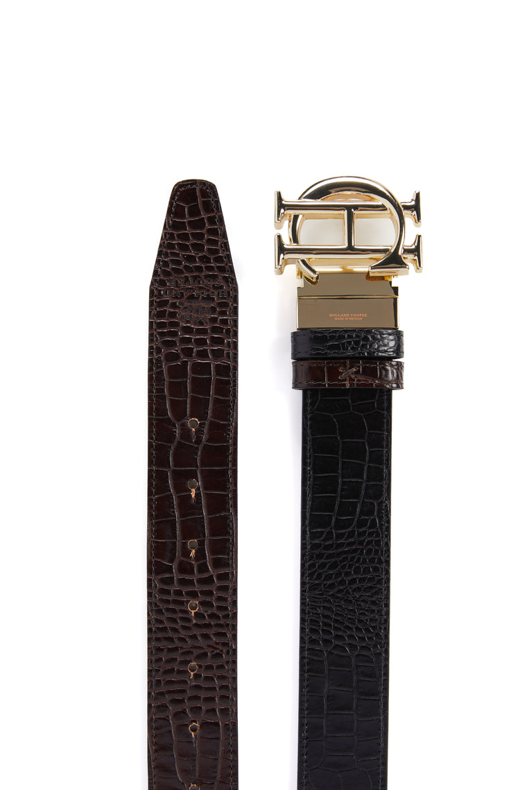 HC Classic Belt Reversible (Black Chocolate Croc)