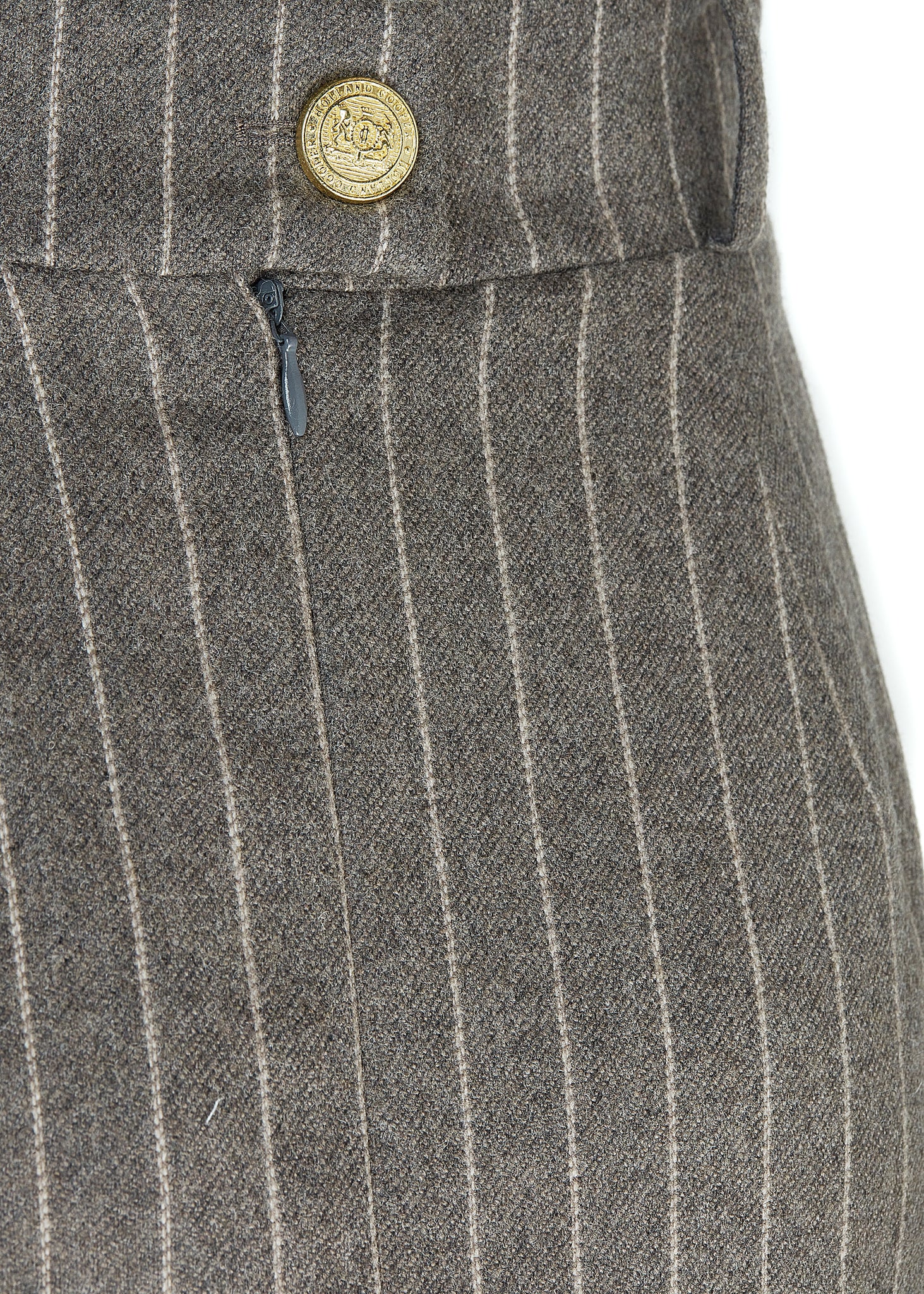 Mayfair Pencil Skirt (Soft Grey Pinstripe)