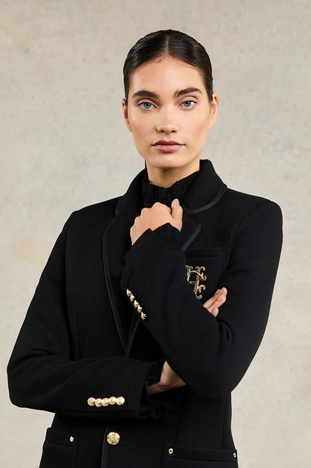 Henley Blazer (Black Black)