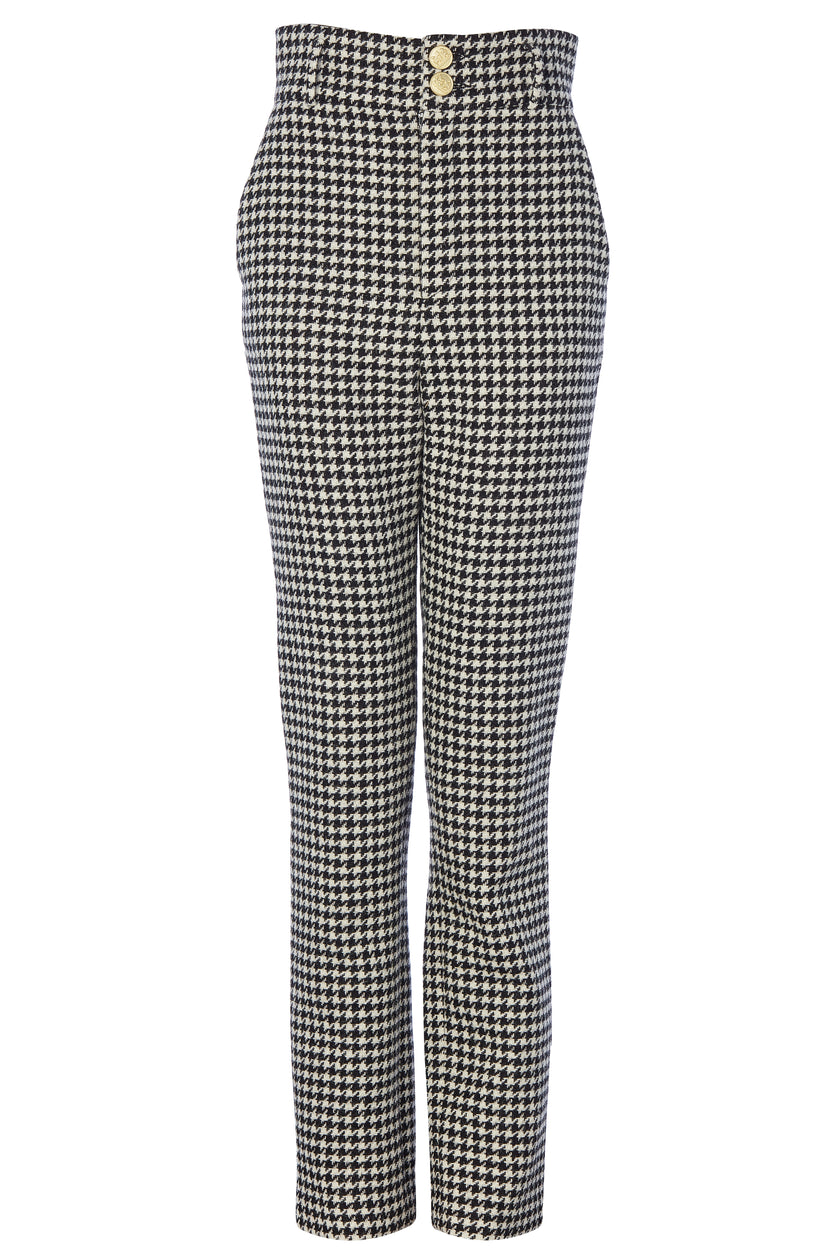 High Waisted Peg Trouser (Houndstooth) – Holland Cooper