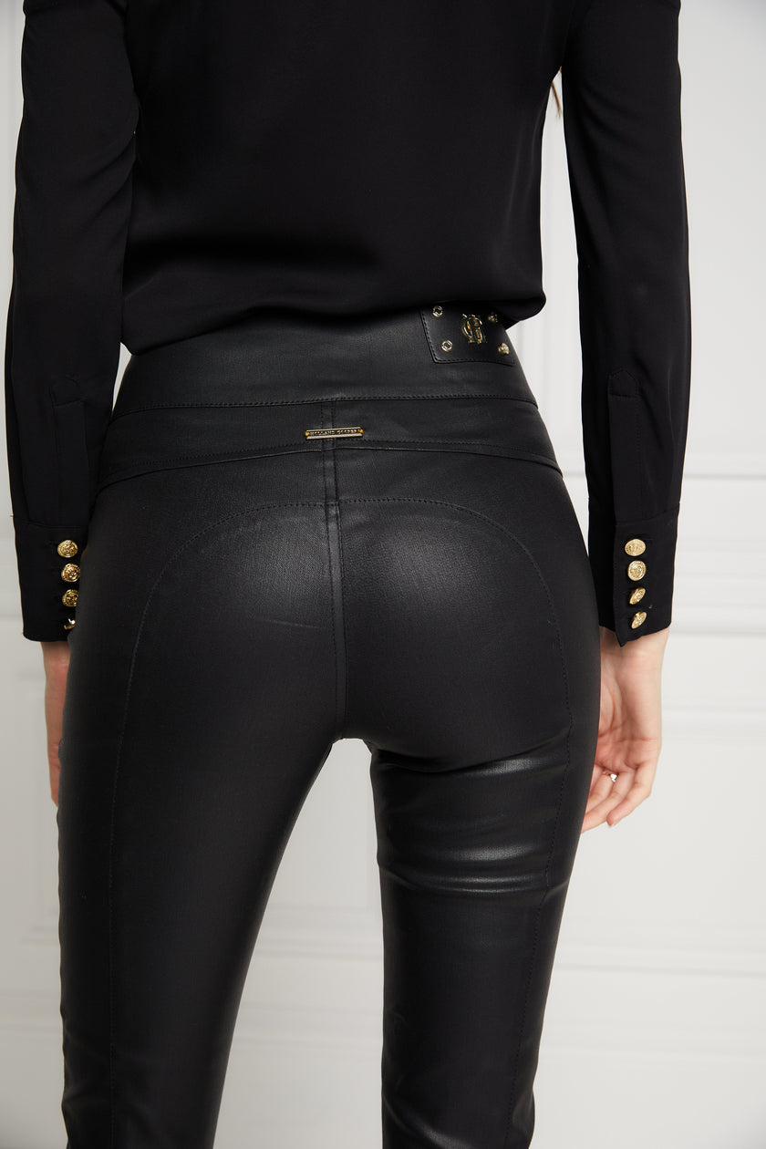 Skinny Leather Look Trousers (Black)