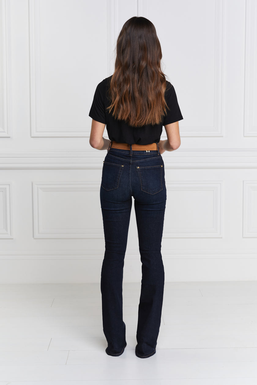 High Rise Flared Jean (Deep Indigo)