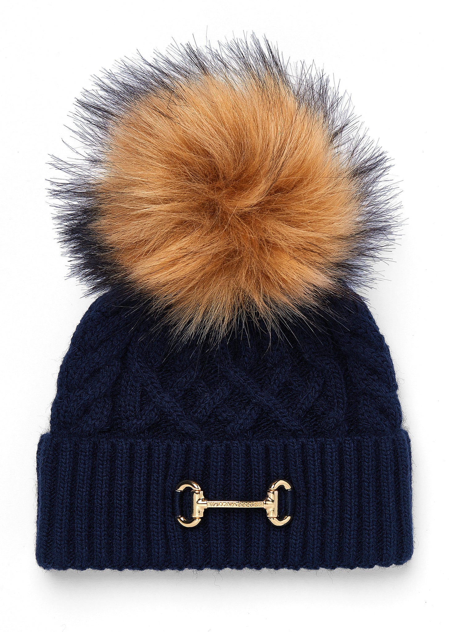 Horsebit Bobble Hat (Ink Navy)