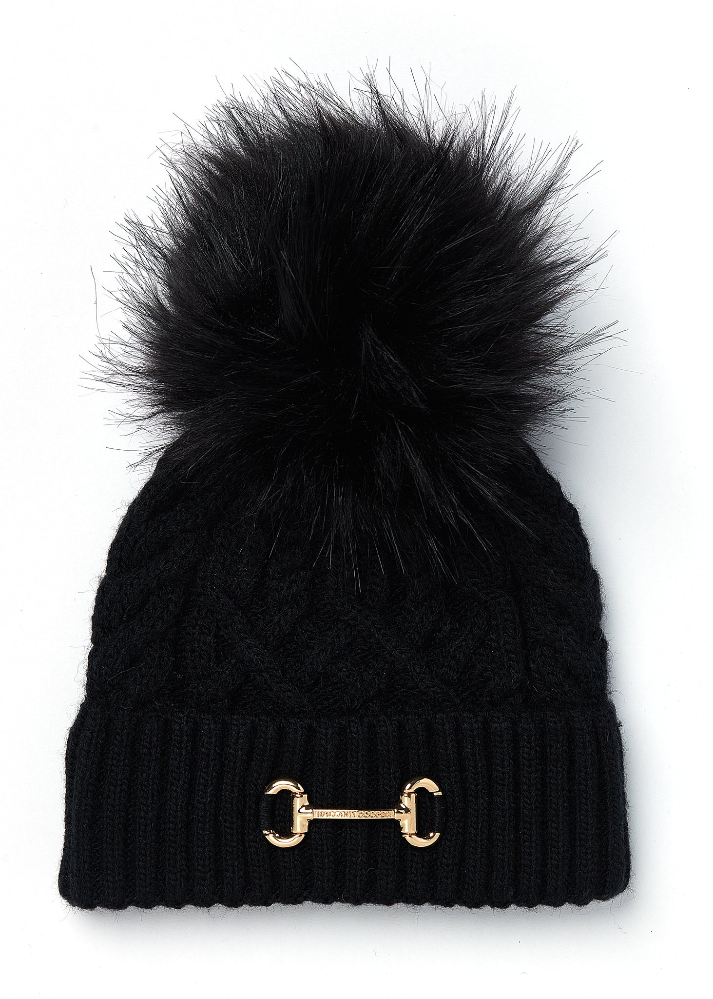 Horsebit Bobble Hat (Black)