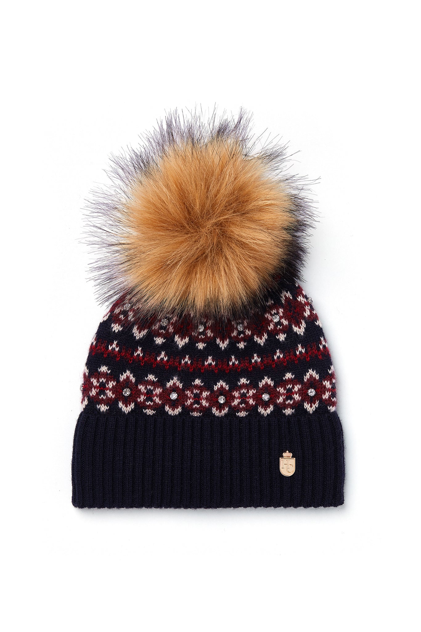 Jennifer Fairisle Bobble Hat Ink Navy Holland Cooper