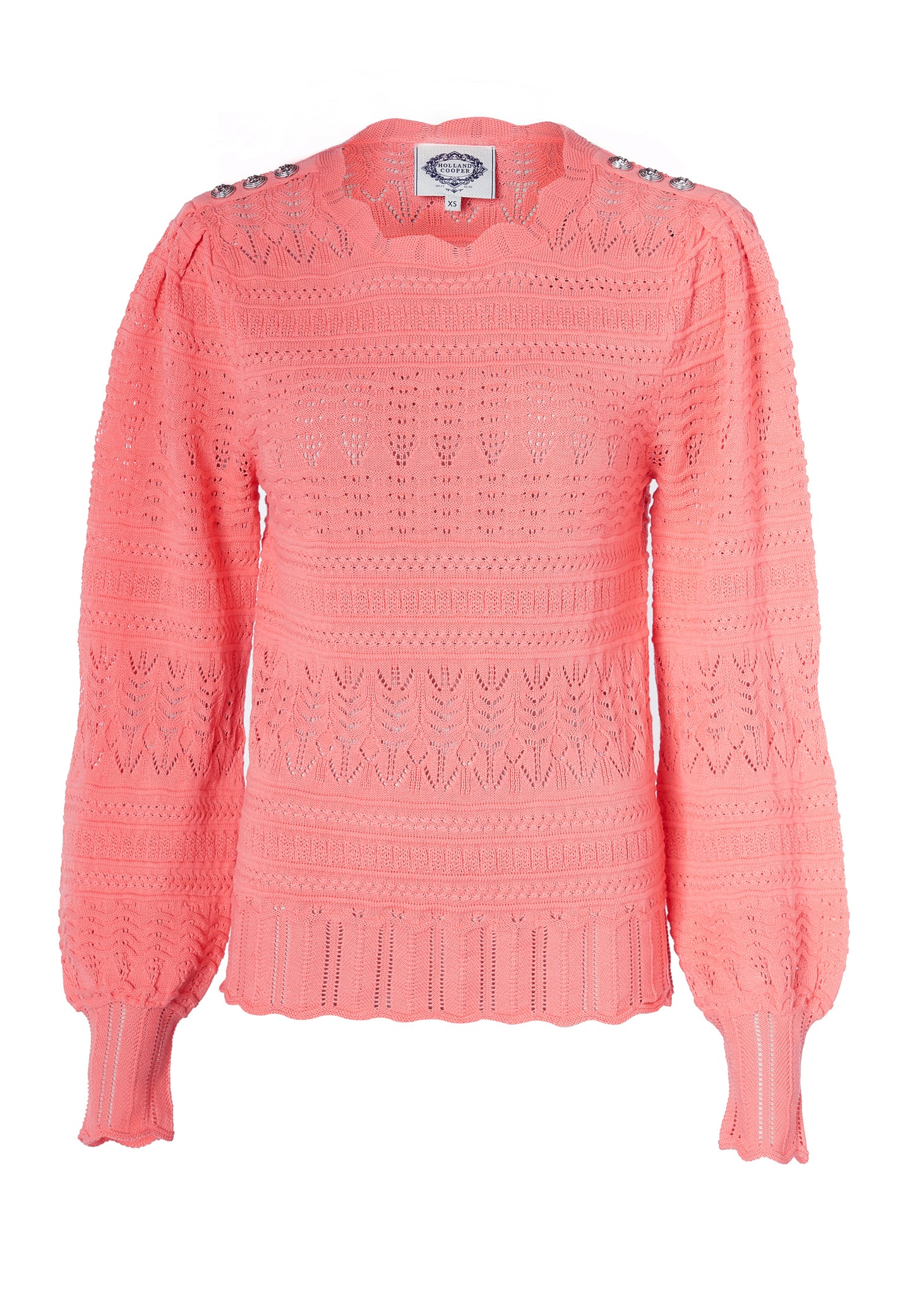 Kelsie Pointelle Knit Coral Holland Cooper