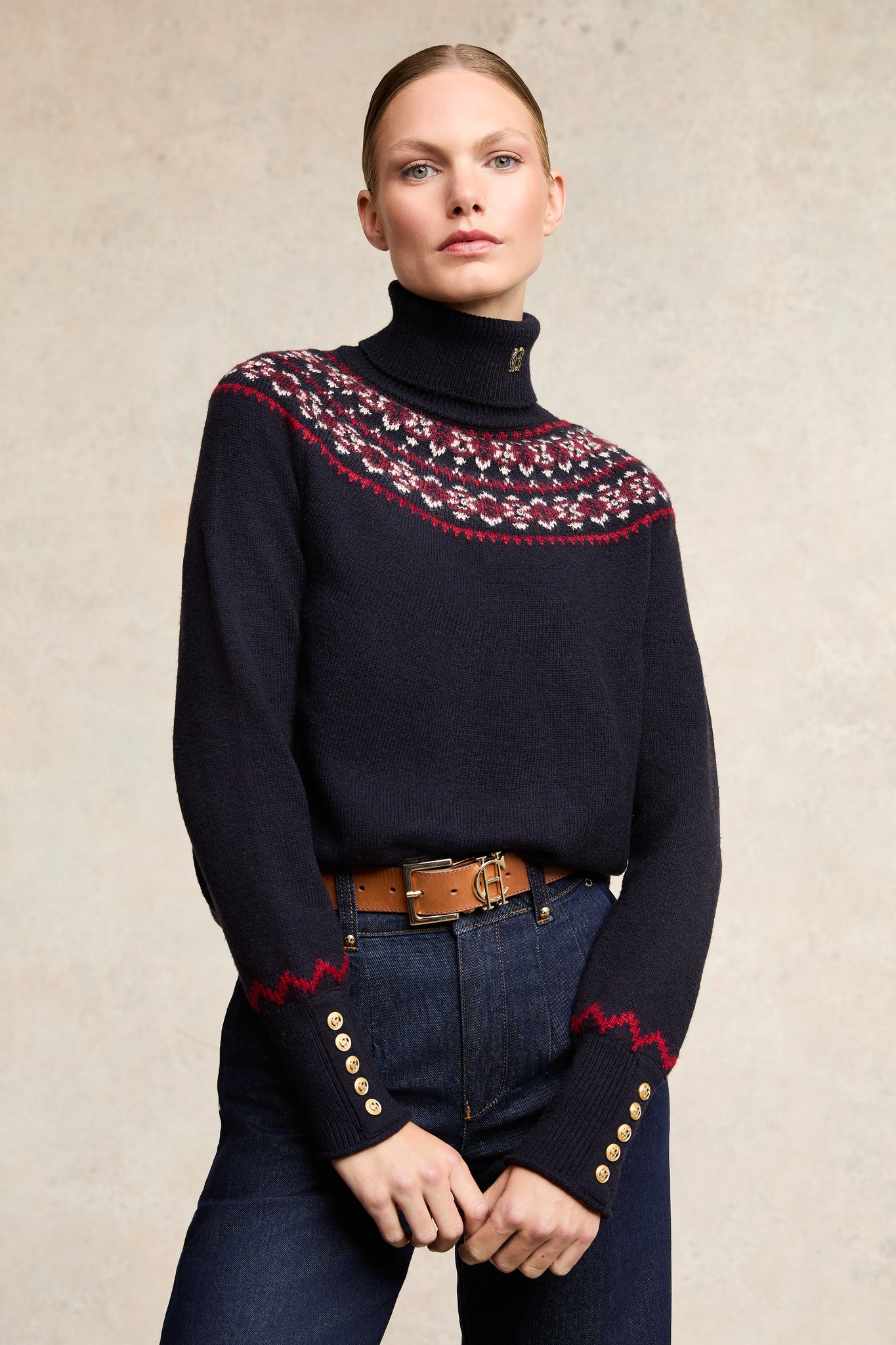 Jennifer Roll Neck Knit (Ink Navy)